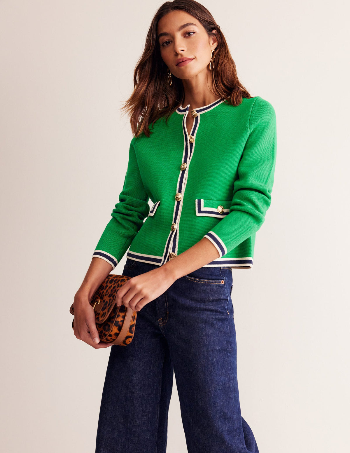 Holly Cardigan-Sattes Smaragdgrün - Image 1