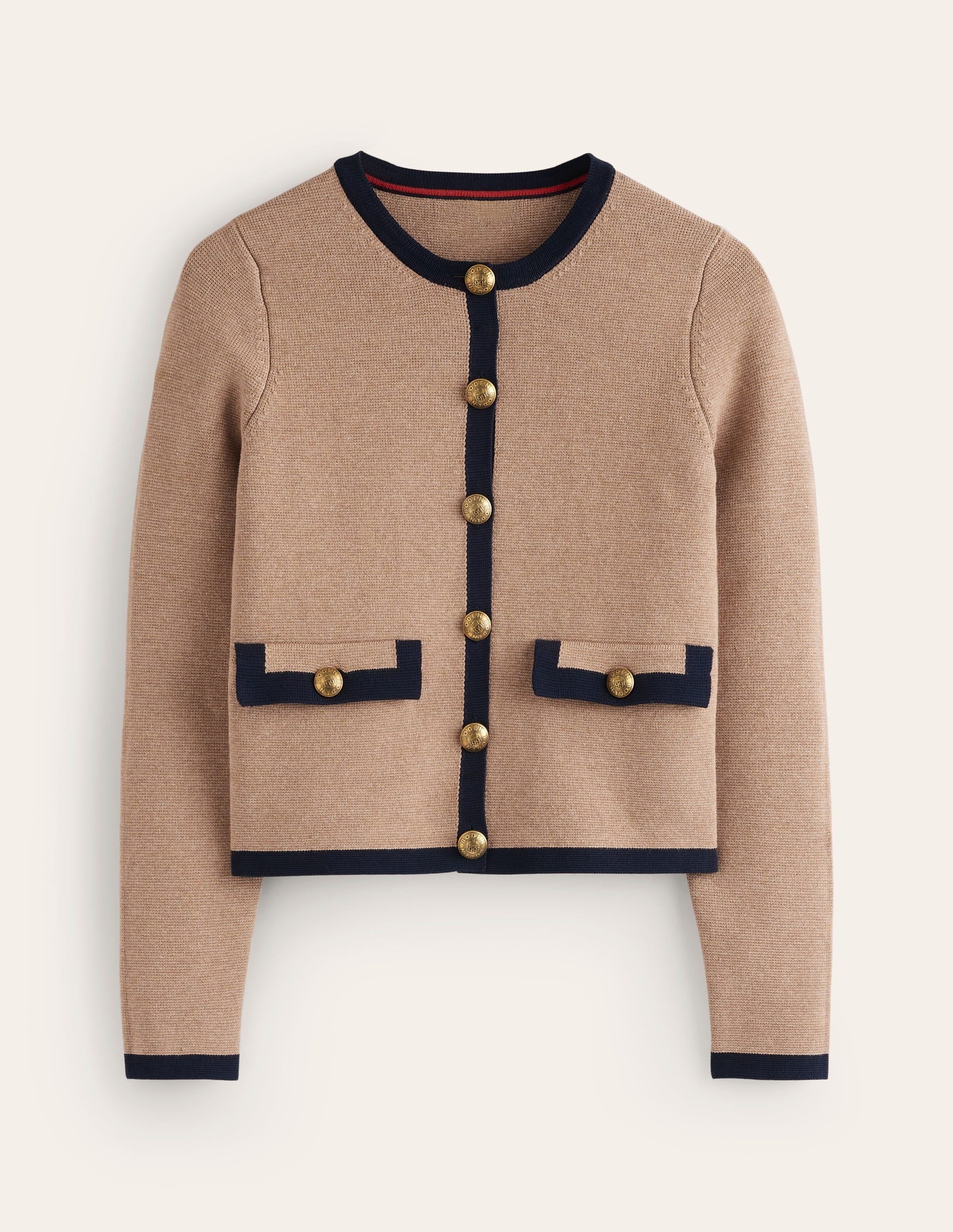 Veste Holly en maille-Camel, bleu marine - Image 6