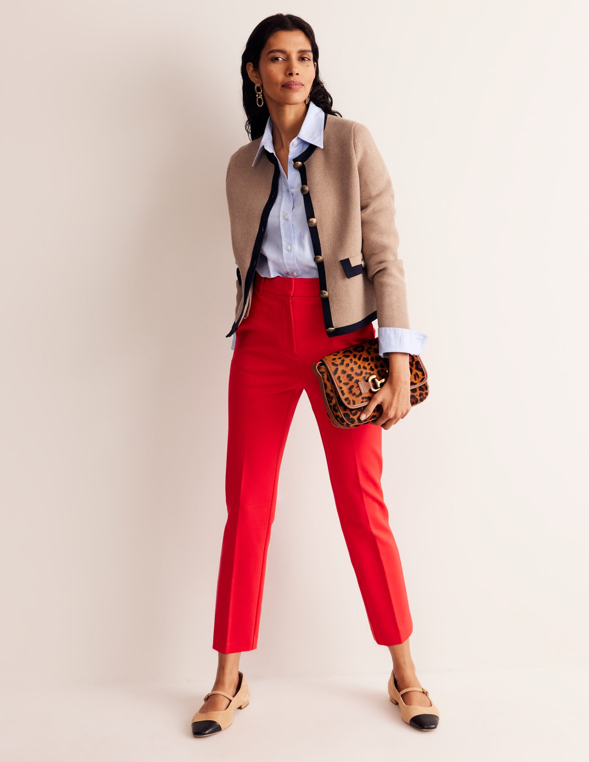 Veste Holly en maille-Camel, bleu marine - Image 4
