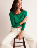 Cardigan Catriona en coton-Vert malachite