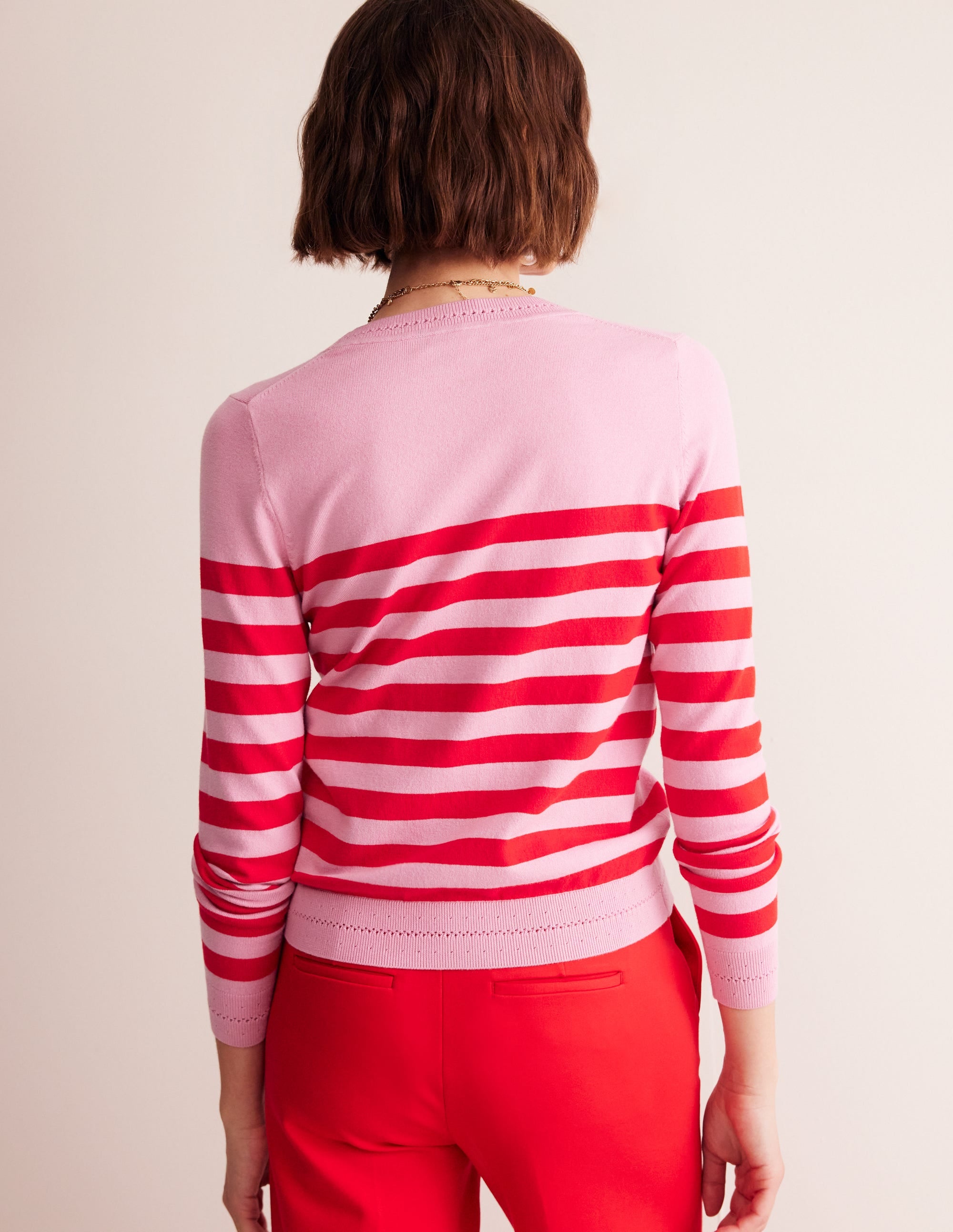 Catriona Pullover aus Baumwolle mit Rundhalsausschnitt-Altrosa, Rouge-Rot - Image 3