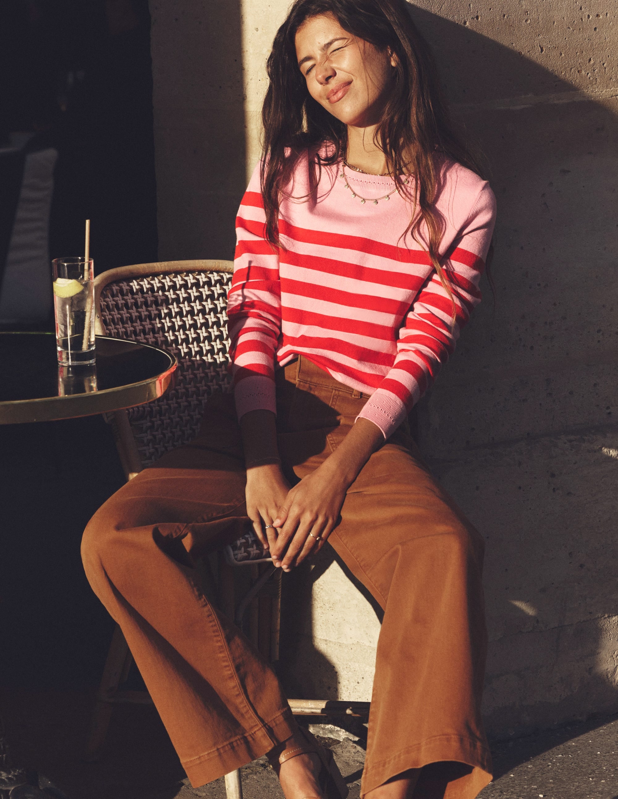 Catriona Pullover aus Baumwolle mit Rundhalsausschnitt-Altrosa, Rouge-Rot - Image 5
