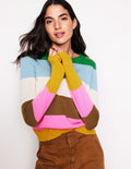 Pull Eva col rond en cachemire-Multi, arc-en-ciel