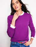 Eva Kaschmirpullover mit Rundhalsausschnitt-Amethystviolett