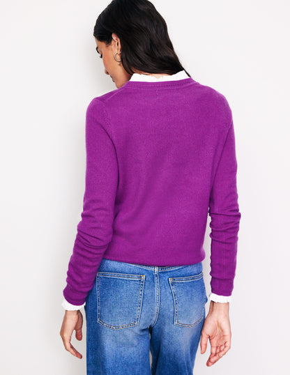 Eva Kaschmirpullover mit Rundhalsausschnitt-Amethystviolett-3