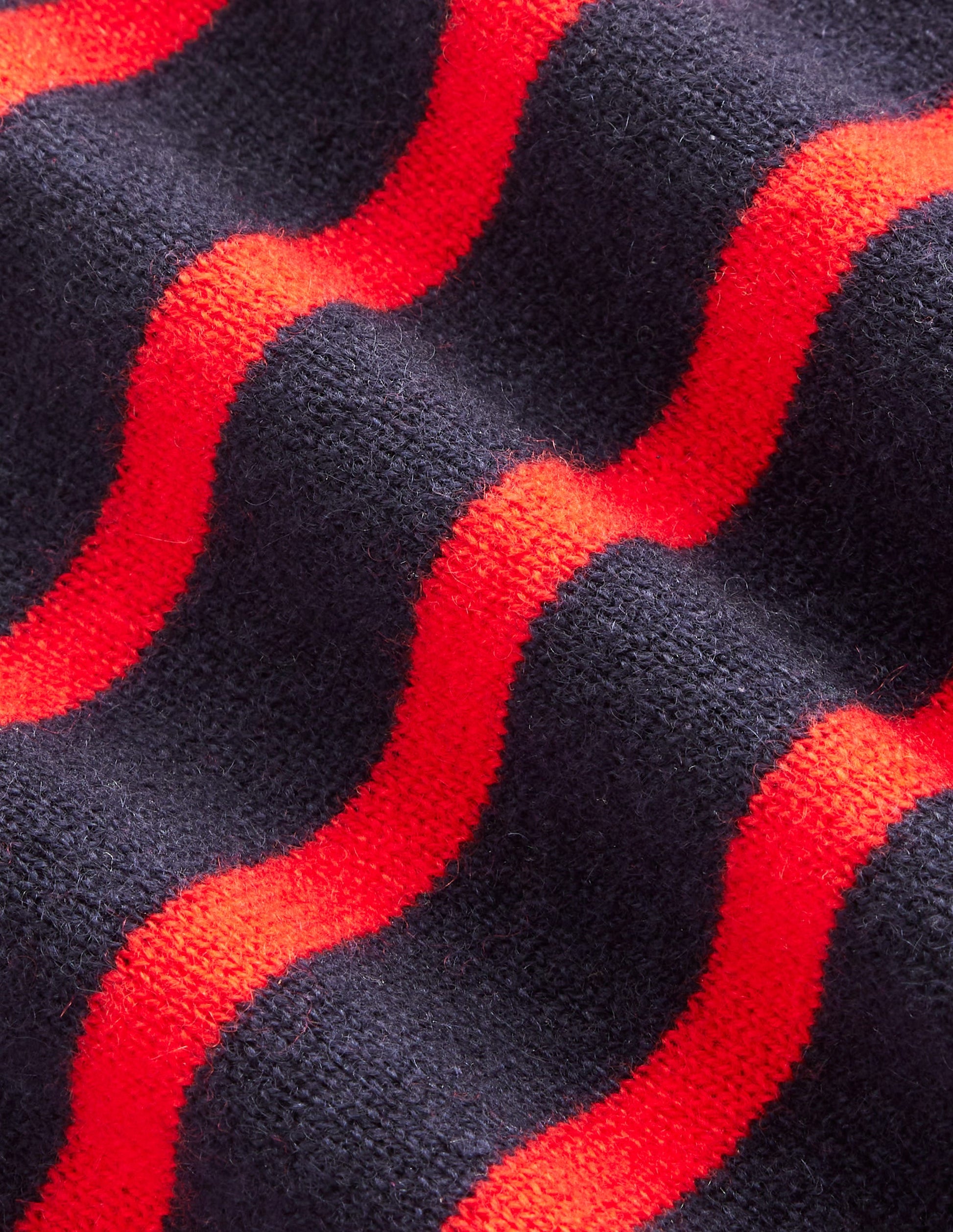 Eva Cashmere Crew Neck Jumper-Navy/ Red-6
