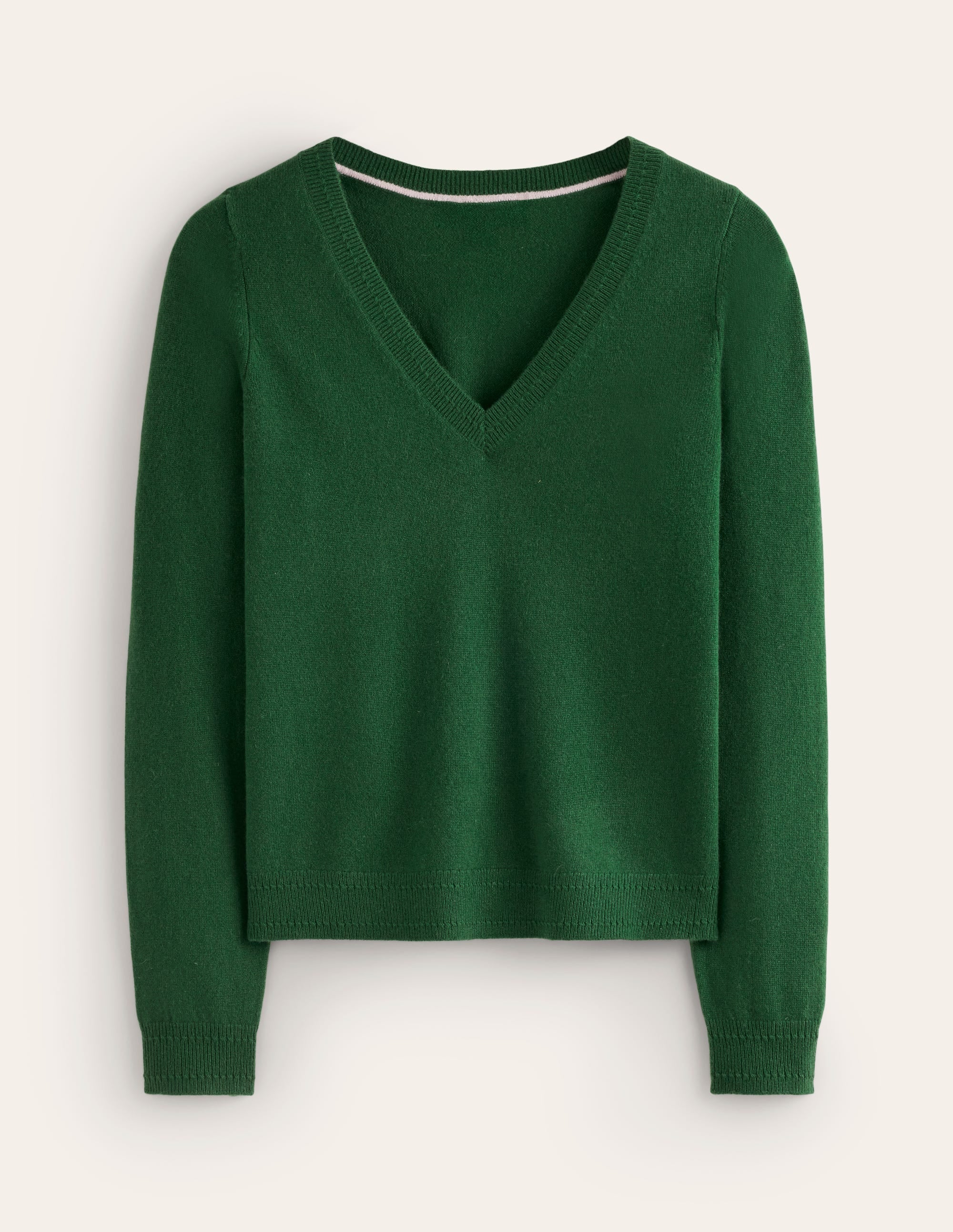 Eva Cashmere V-neck Jumper-Pine Green - Image 5