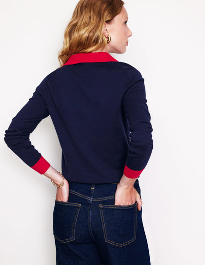 Estelle Henley Jumper-Navy