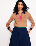 Estelle Henley-Pullover-Camel Meliert
