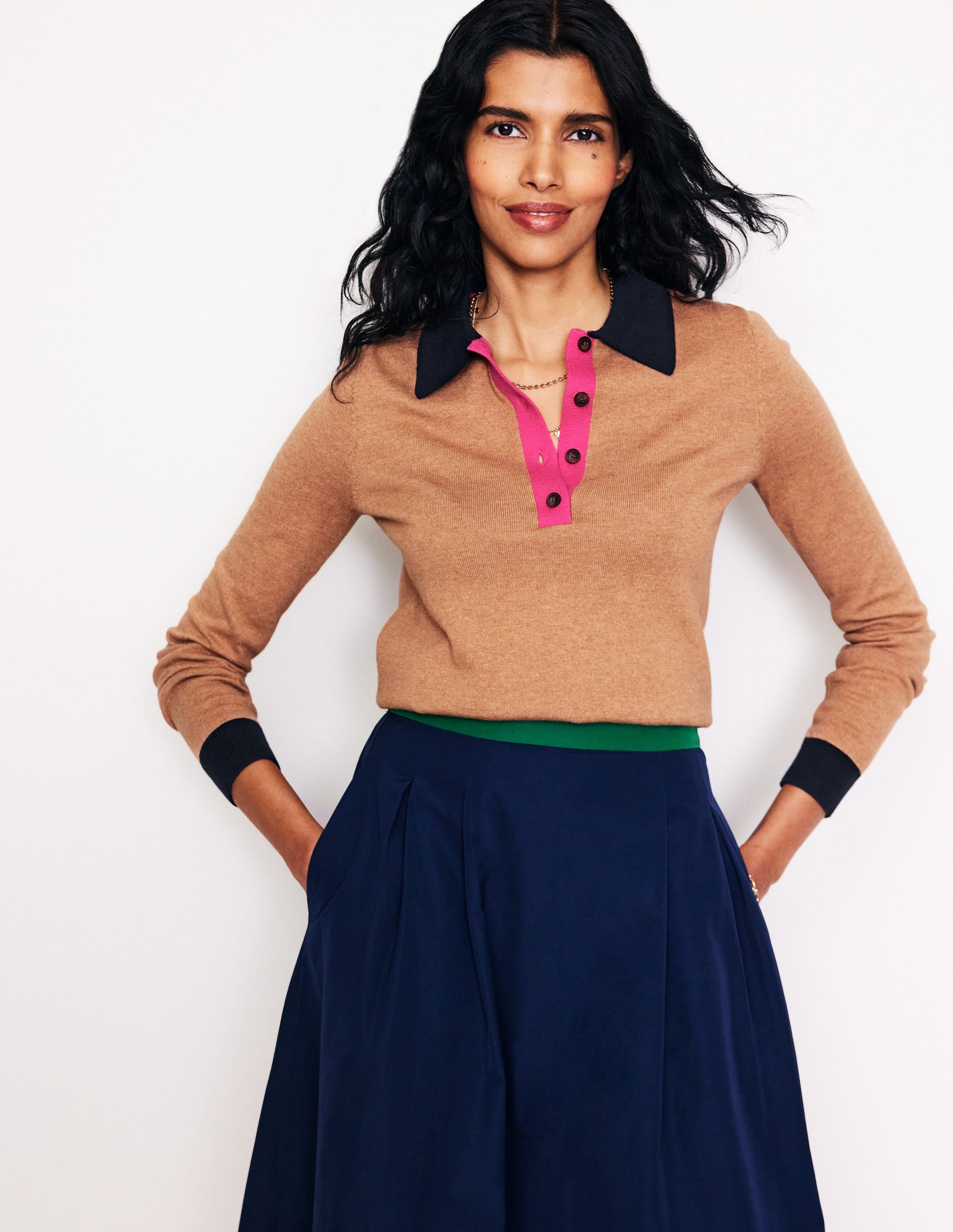 Estelle Henley-Pullover-Camel Meliert - Image 1