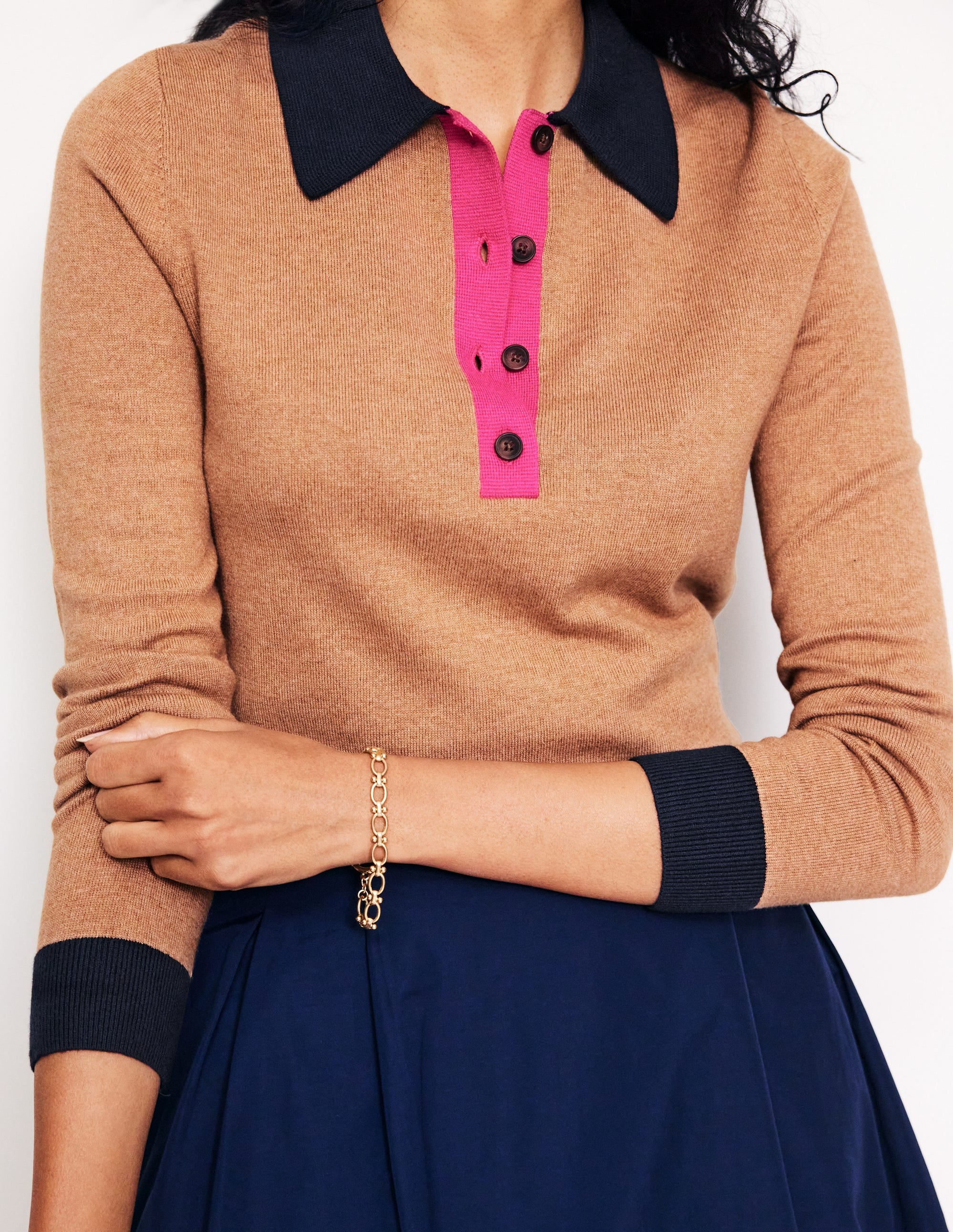 Estelle Henley-Pullover-Camel Meliert - Image 2