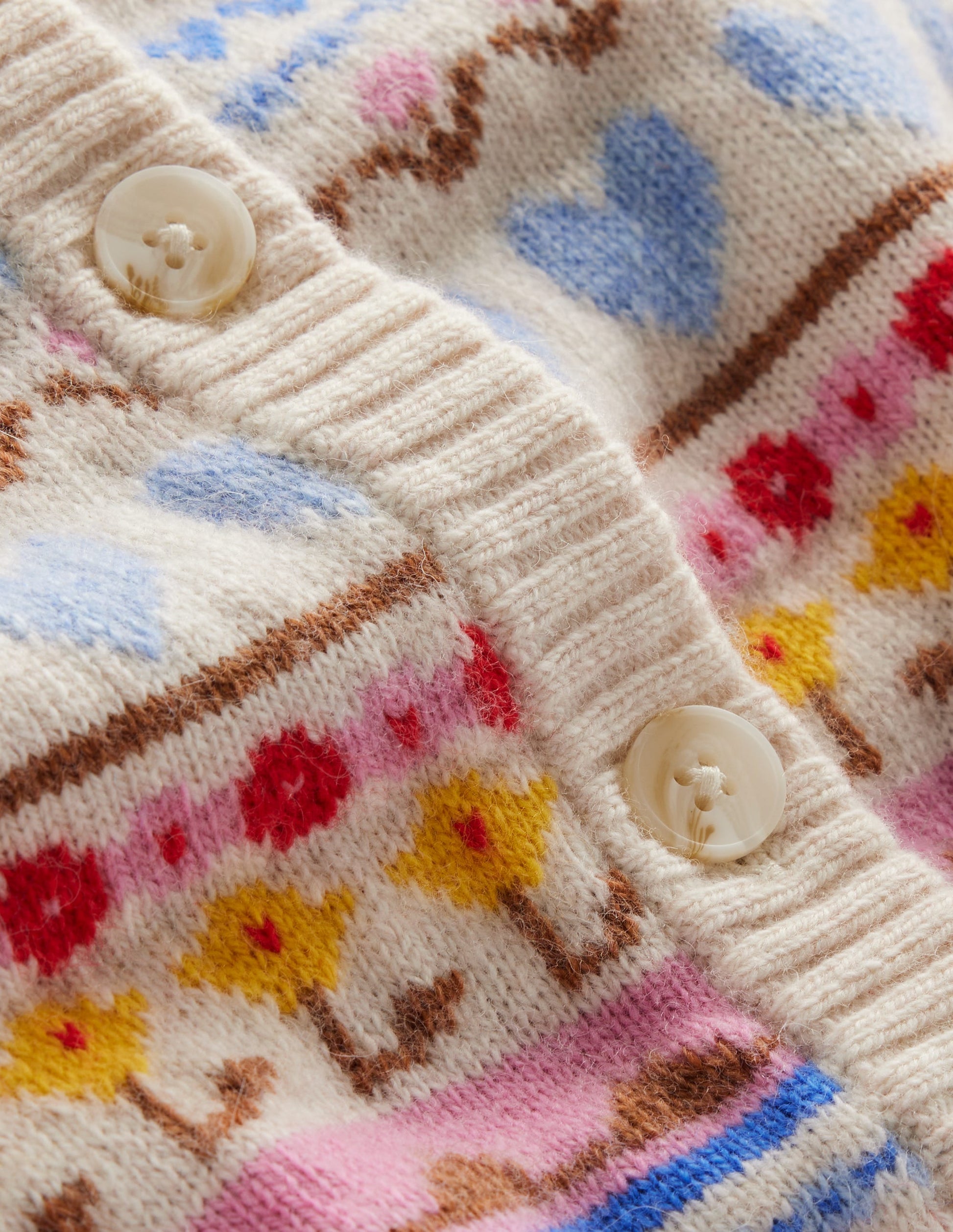 Edie Fair-Isle-Strickjacke-Haferflocken Meliert, Herzblume-10