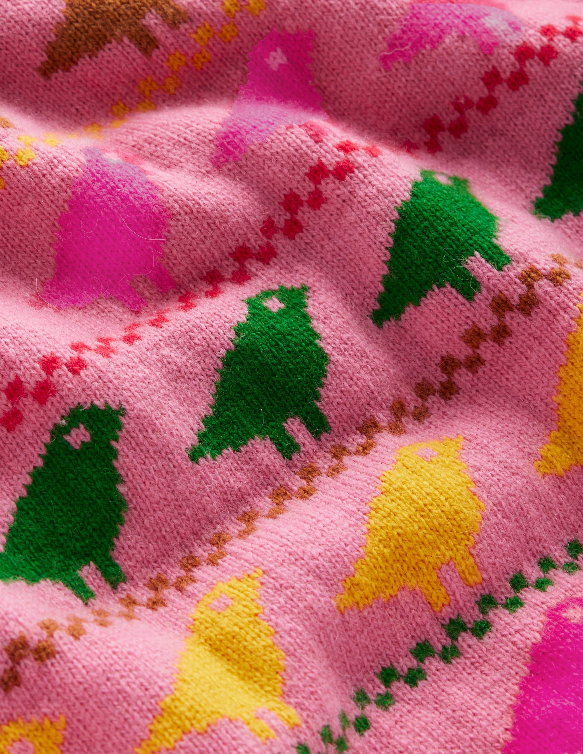 Edie Fair-Isle-Pullover-Rosa Vögel-9