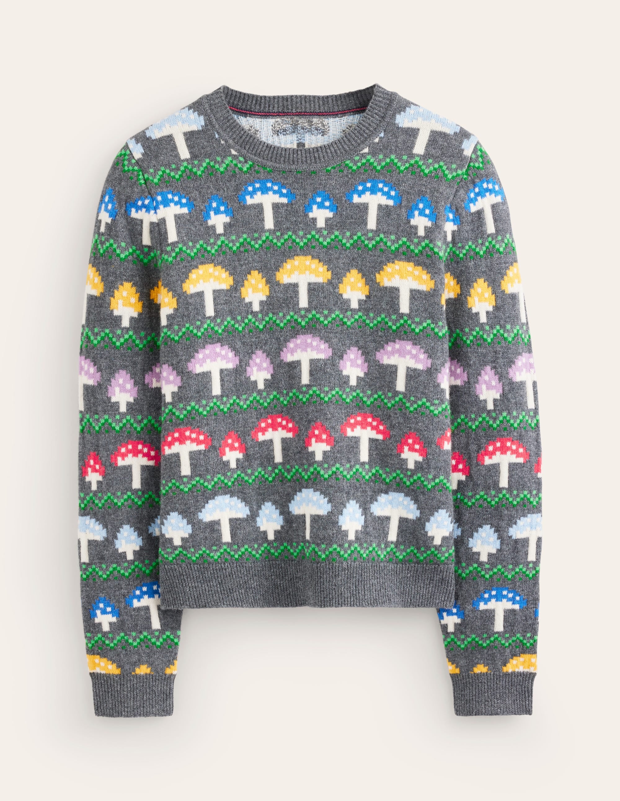 Edie Fair-Isle-Pullover-Grau Pilz - Image 10