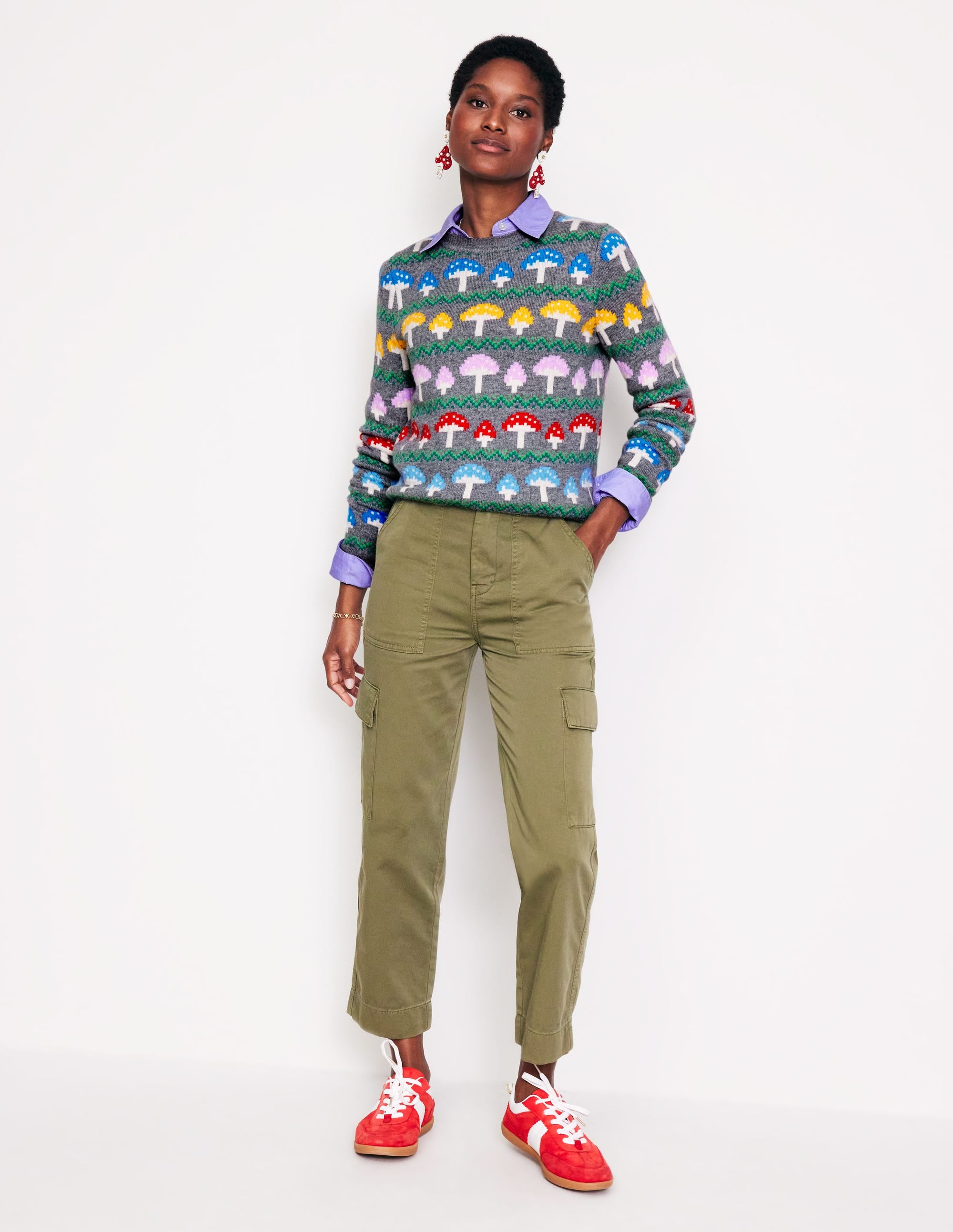 Edie Fair-Isle-Pullover-Grau Pilz - Image 4