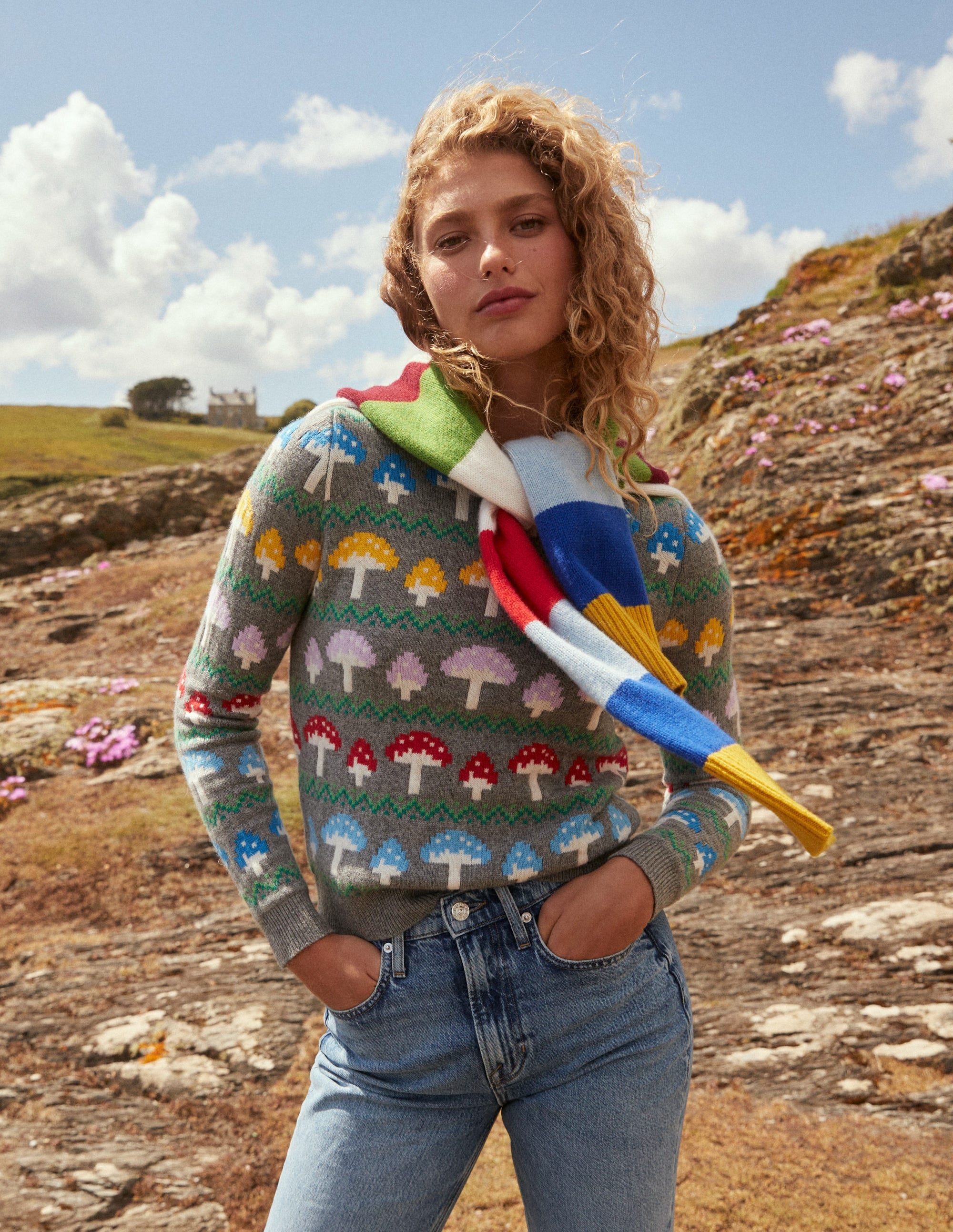 Edie Fair-Isle-Pullover-Grau Pilz - Image 9