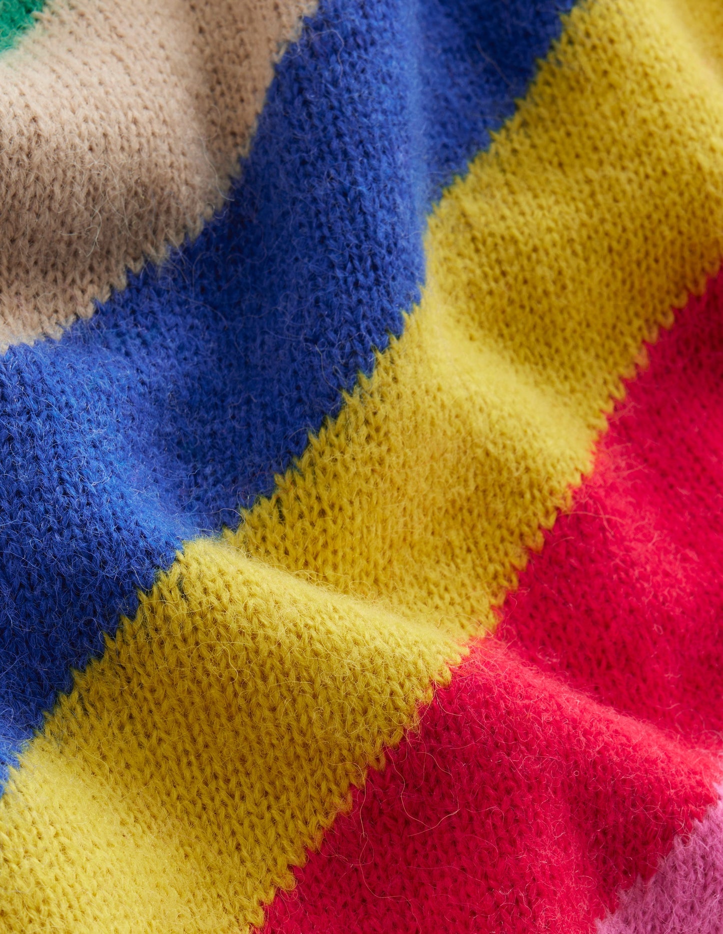 Flauschiger Pullover mit diagonalen Streifen-Bunt, Regenbogen