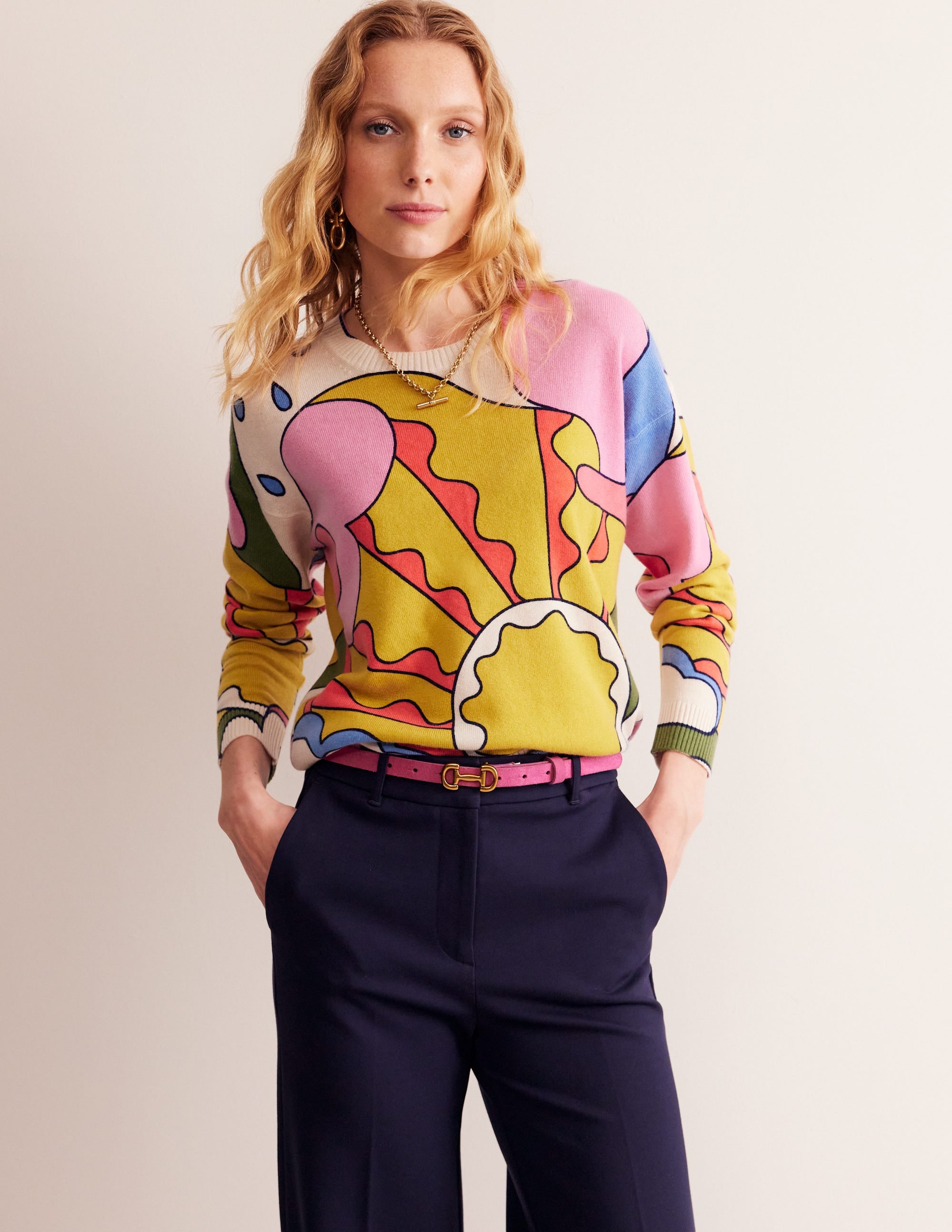 Lydia Kaschmirpullover-Bunt, Sonnenschein - Image 1