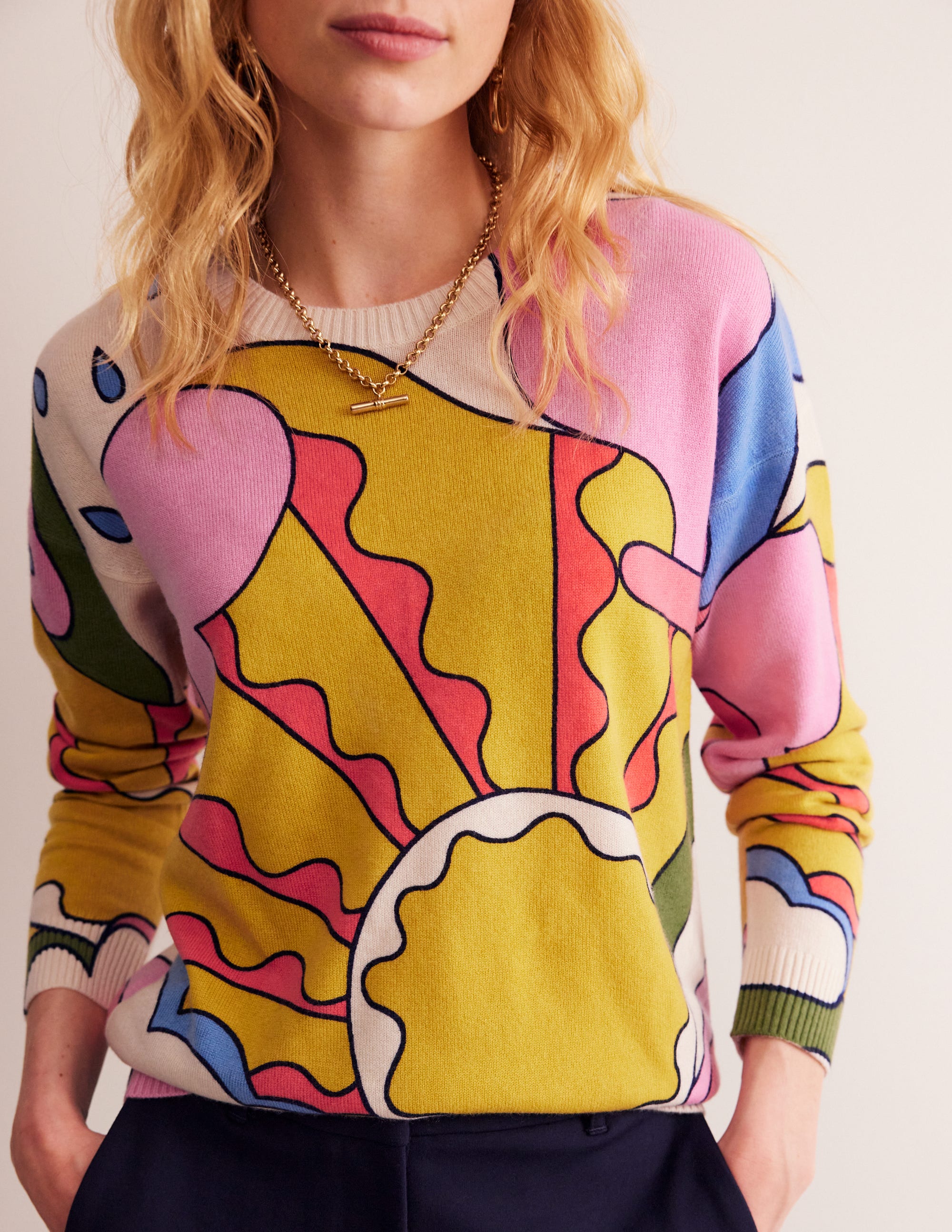 Lydia Kaschmirpullover-Bunt, Sonnenschein - Image 2
