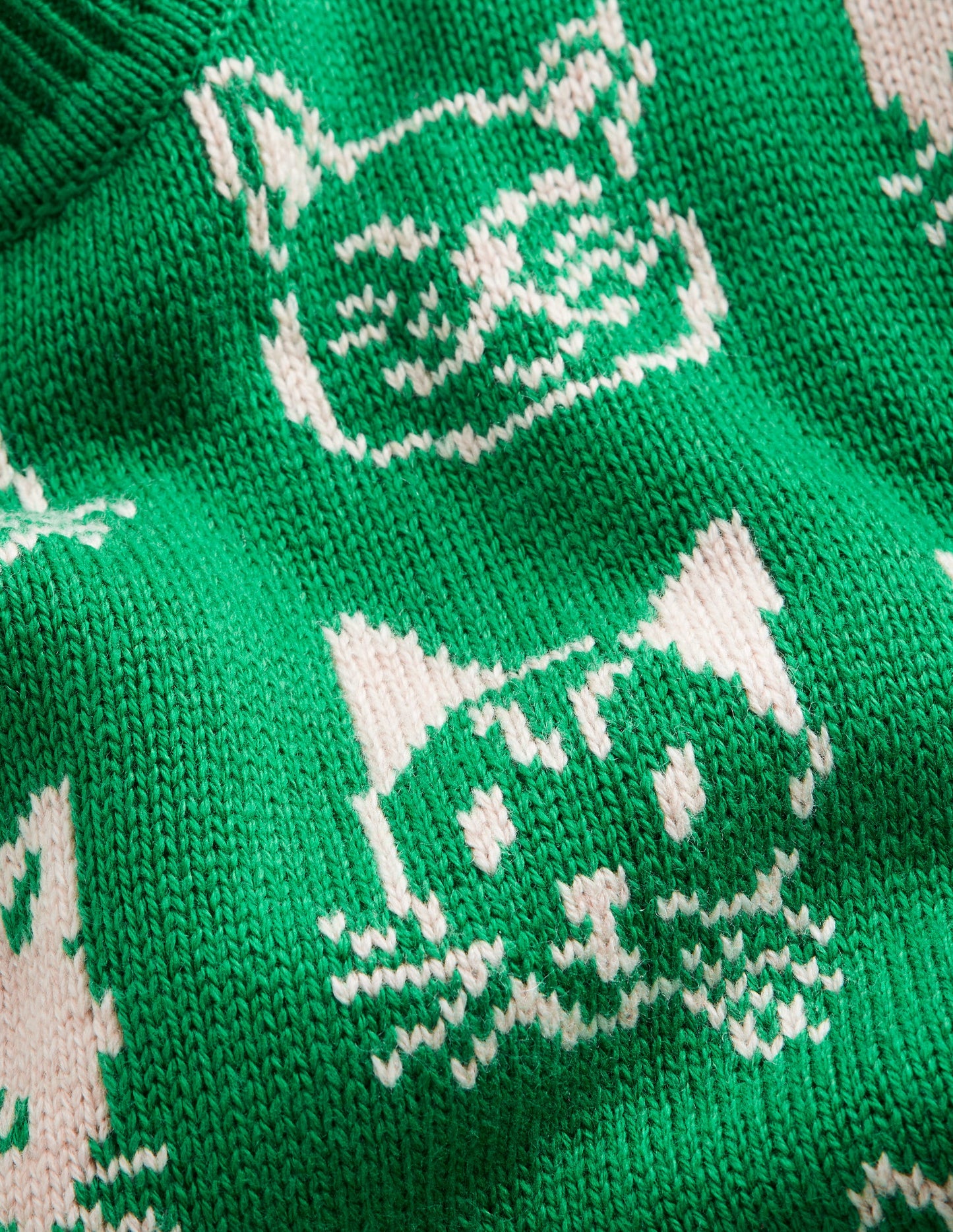 Heather Jacquard Jumper-Rich Emerald Green, Cats