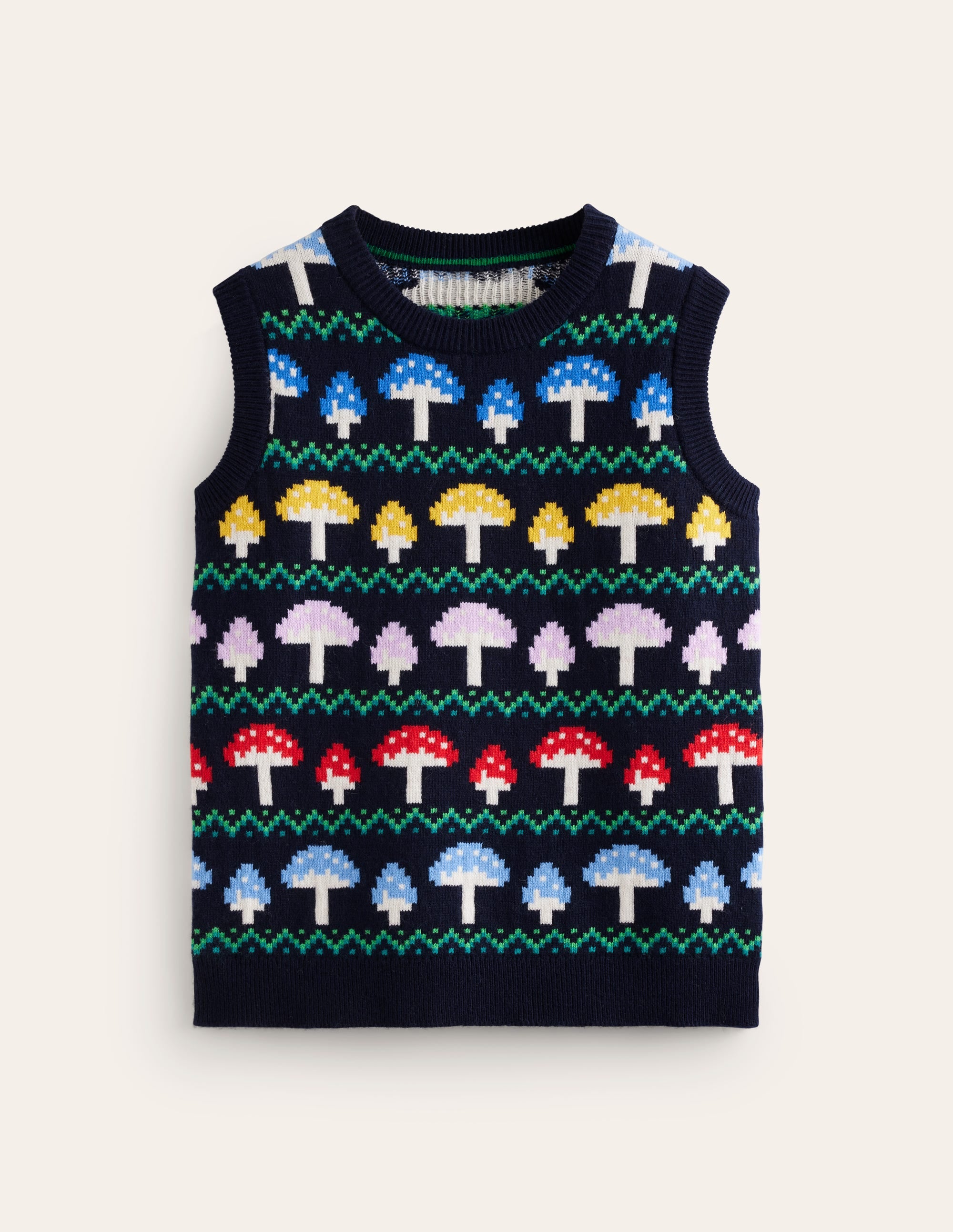 Débardeur Edie à motif jacquard-Champignon bleu marine - Image 9