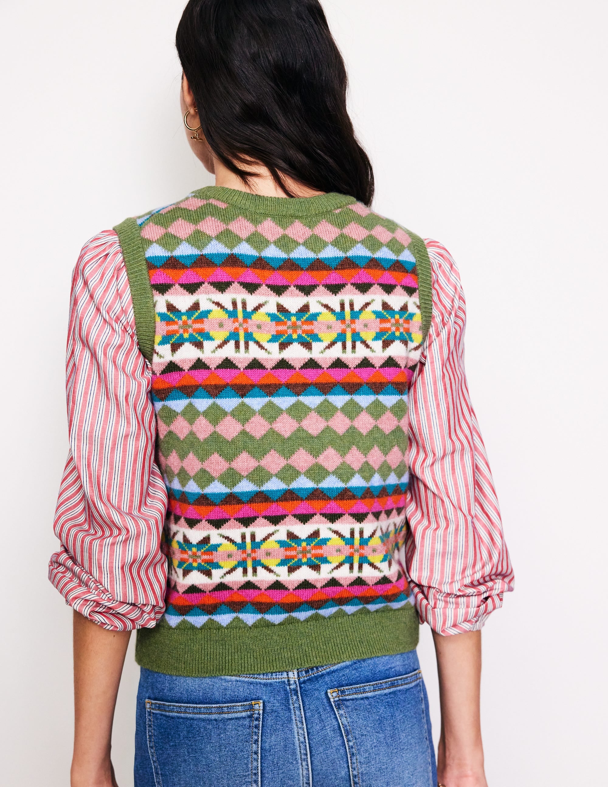 Edie Fair-Isle-Top-Grün Klassisch Fair-Isle - Image 3