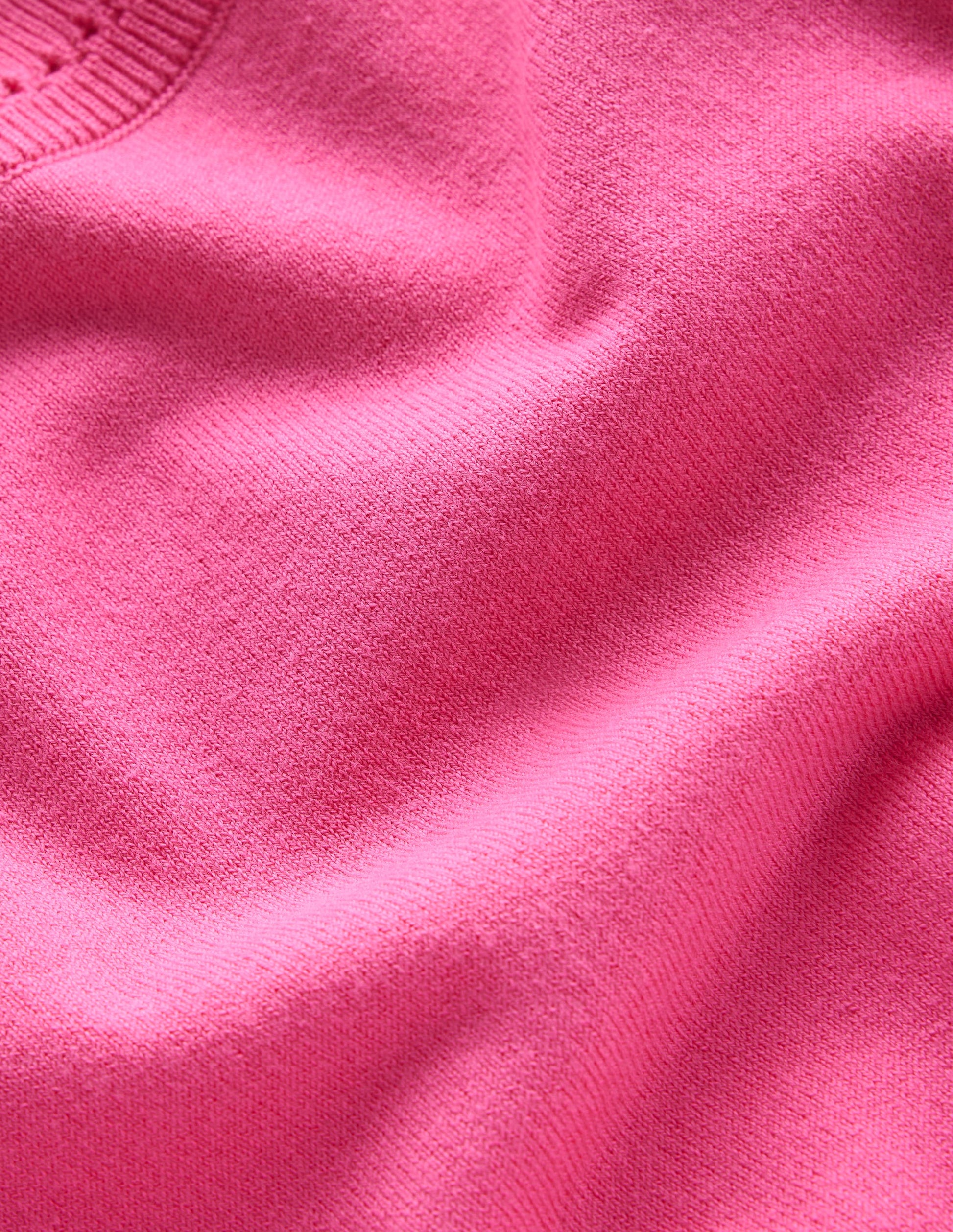T-shirt col rond Catriona en coton-Rose carmin-3
