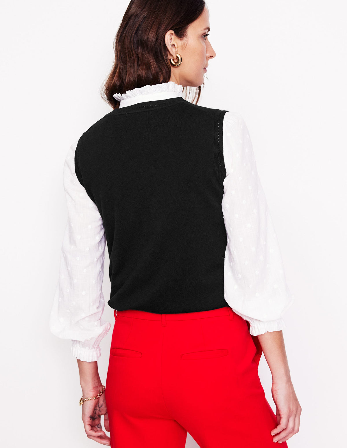 Catriona Top aus Baumwolle mit Rundhalsausschnitt-Schwarz - Image 3