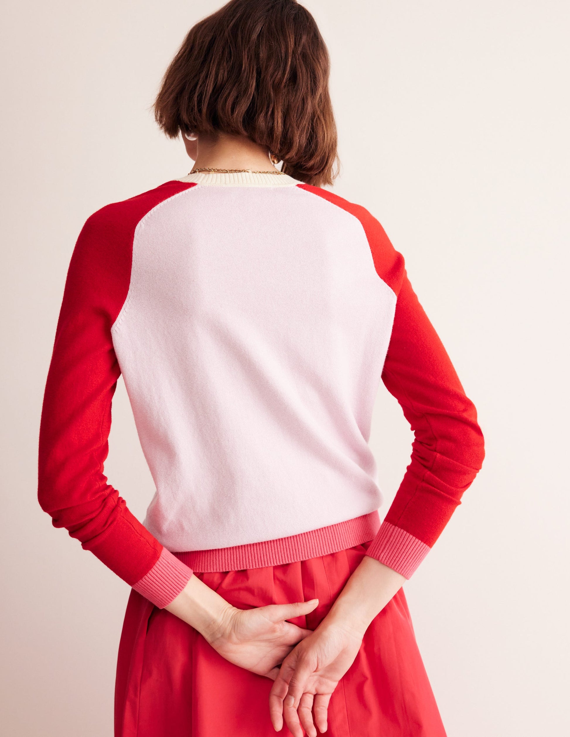 Meg Pullover mit Raglanärmeln-Zartes Lavendel, Blockfarben-3