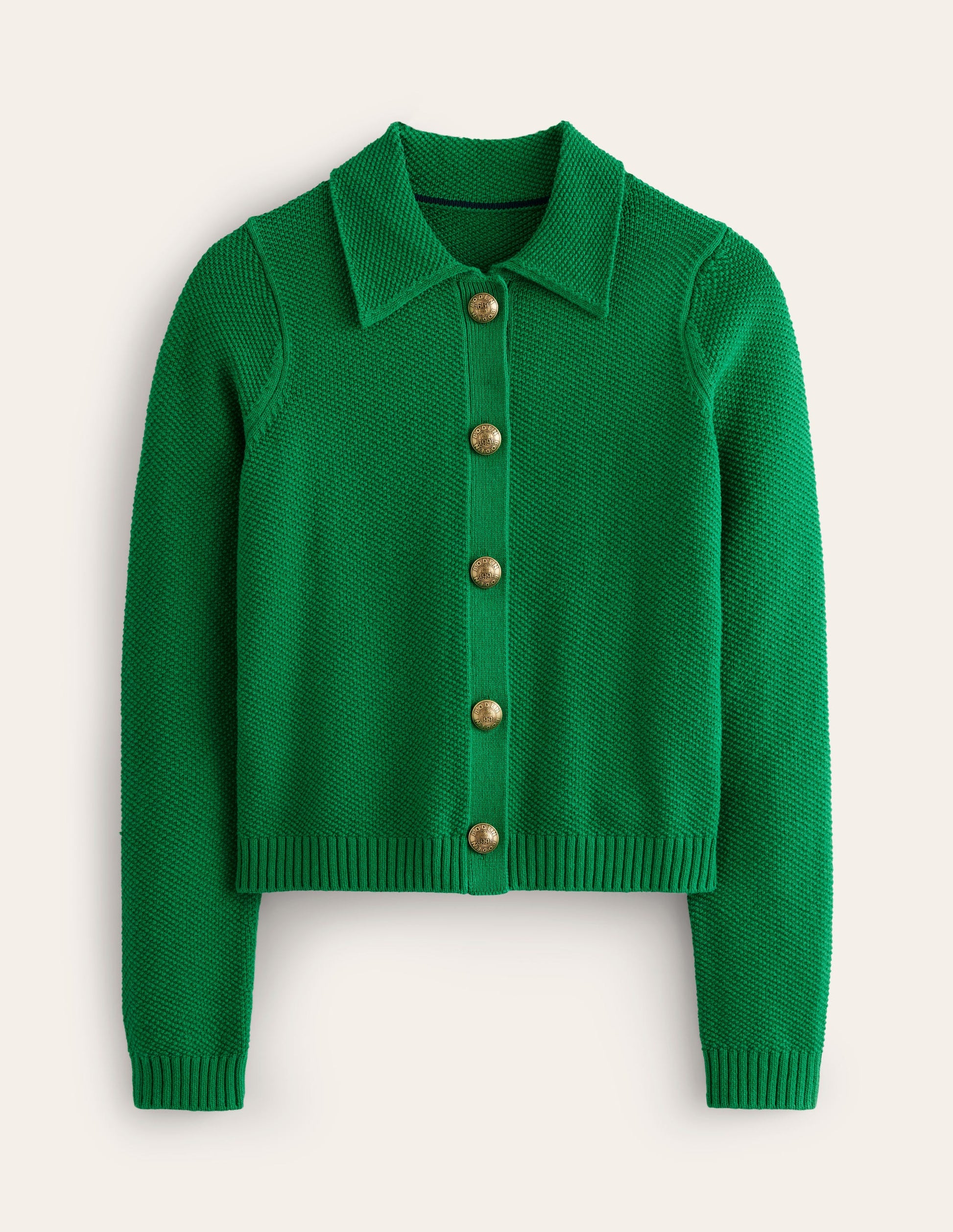 Gilet en maille à col-Vert émeraude profond-5