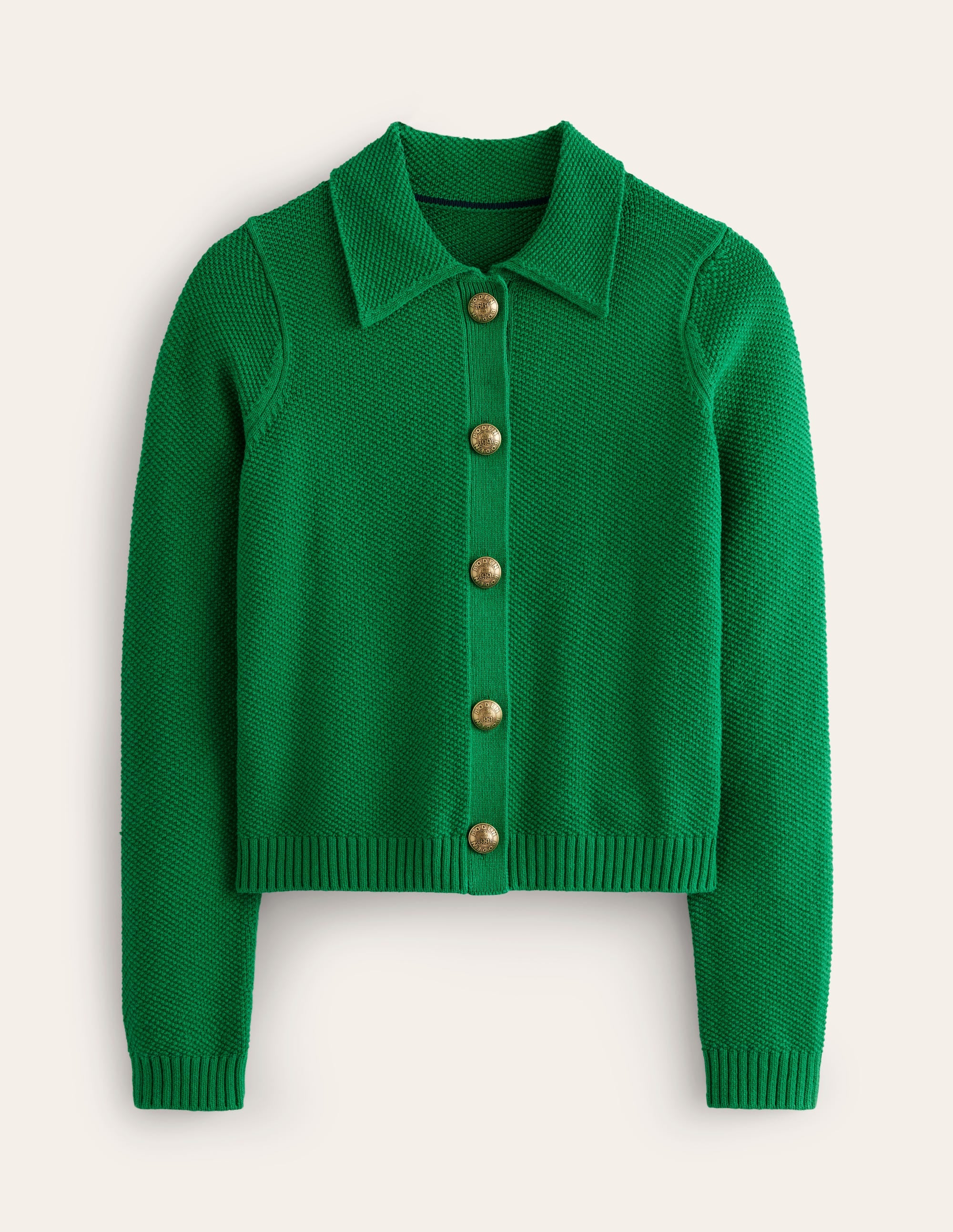 Gilet en maille à col-Vert émeraude profond - Image 5