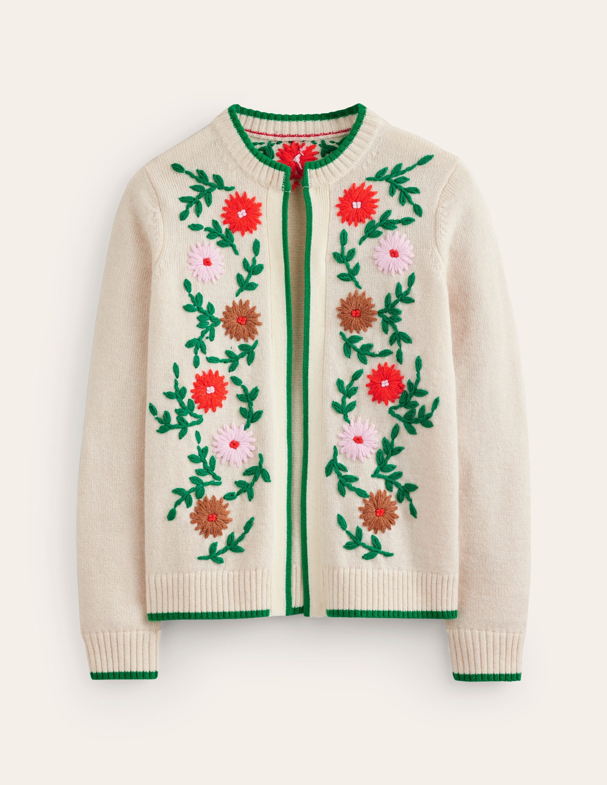 Cardigan brodé de fleurs-Black - Image 6
