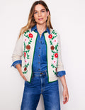 Cardigan brodé de fleurs-Black