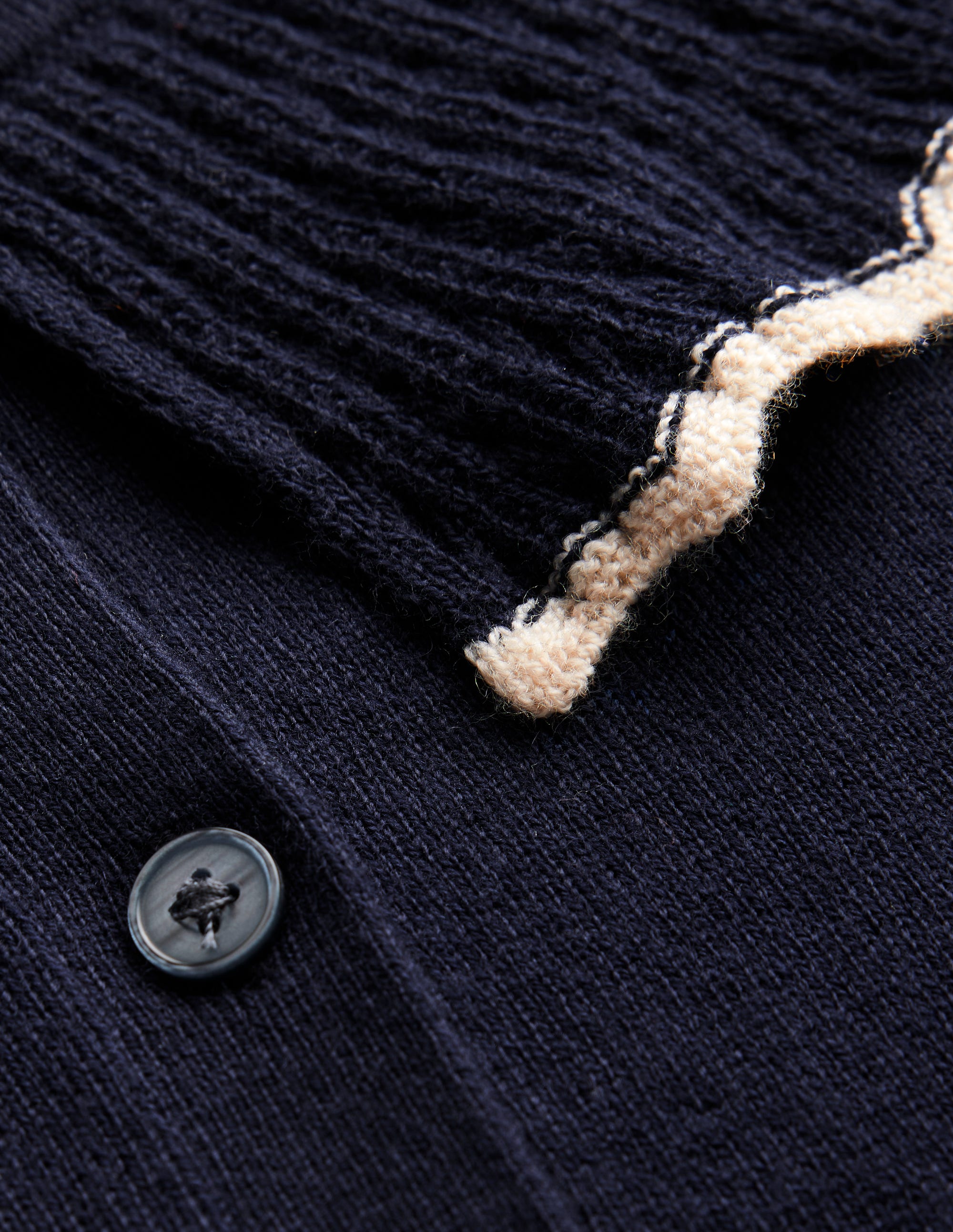 Gilet à col volanté-Bleu Marine, Petits Pois - Image 6