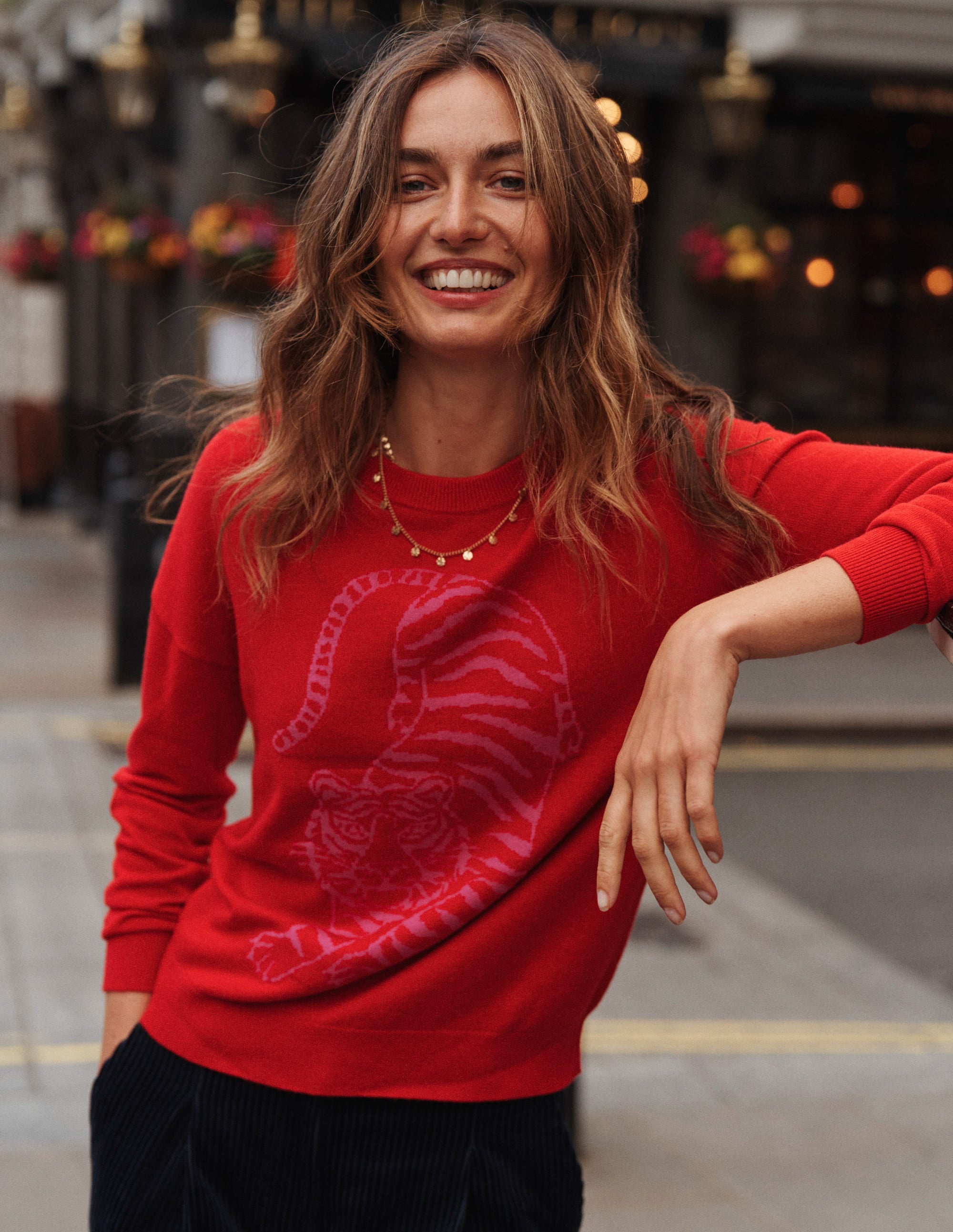 Pull Natasha fantaisie-Rouge, tigre - Image 5