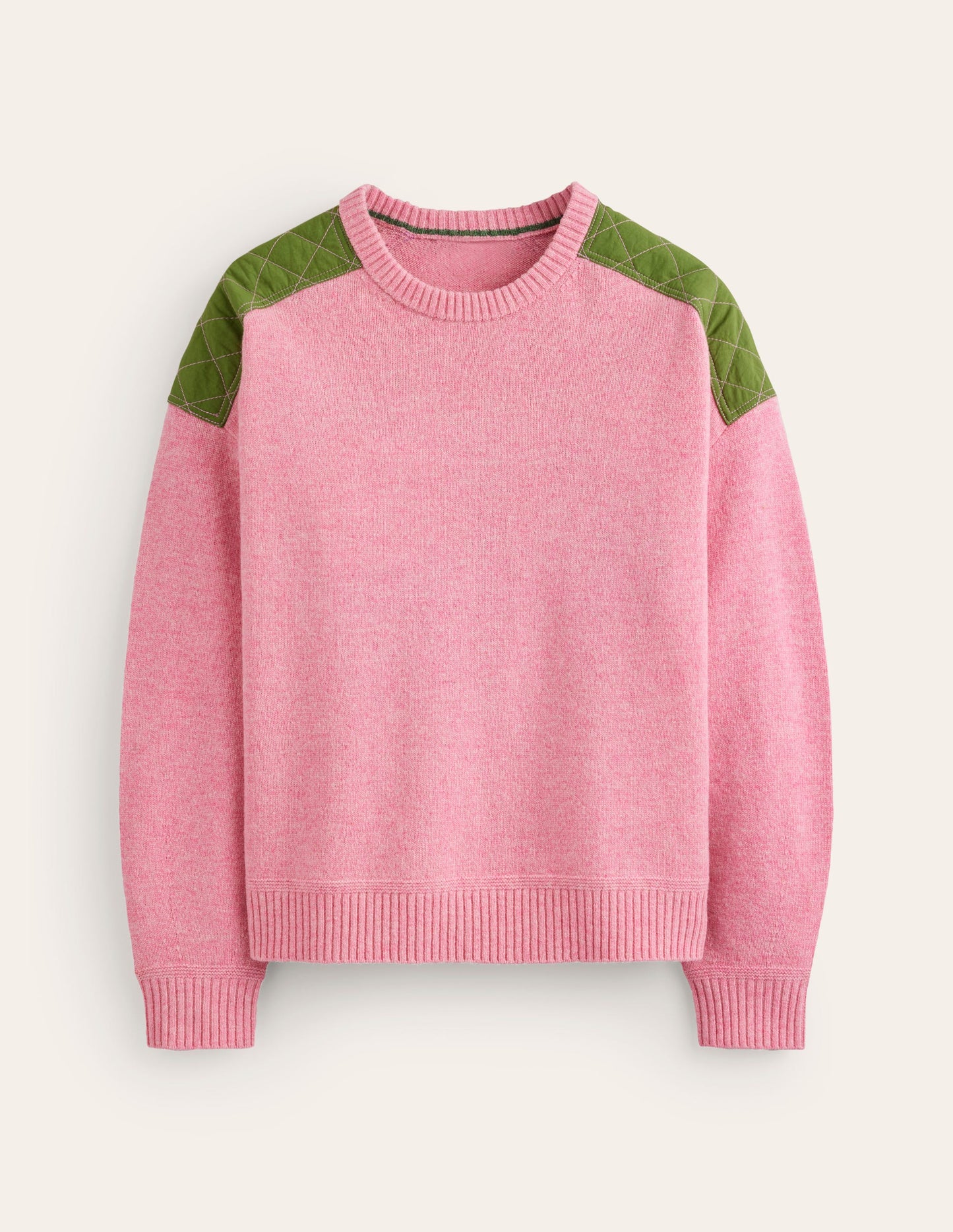 Pullover mit gesteppten Aufnähern-Pink Icing