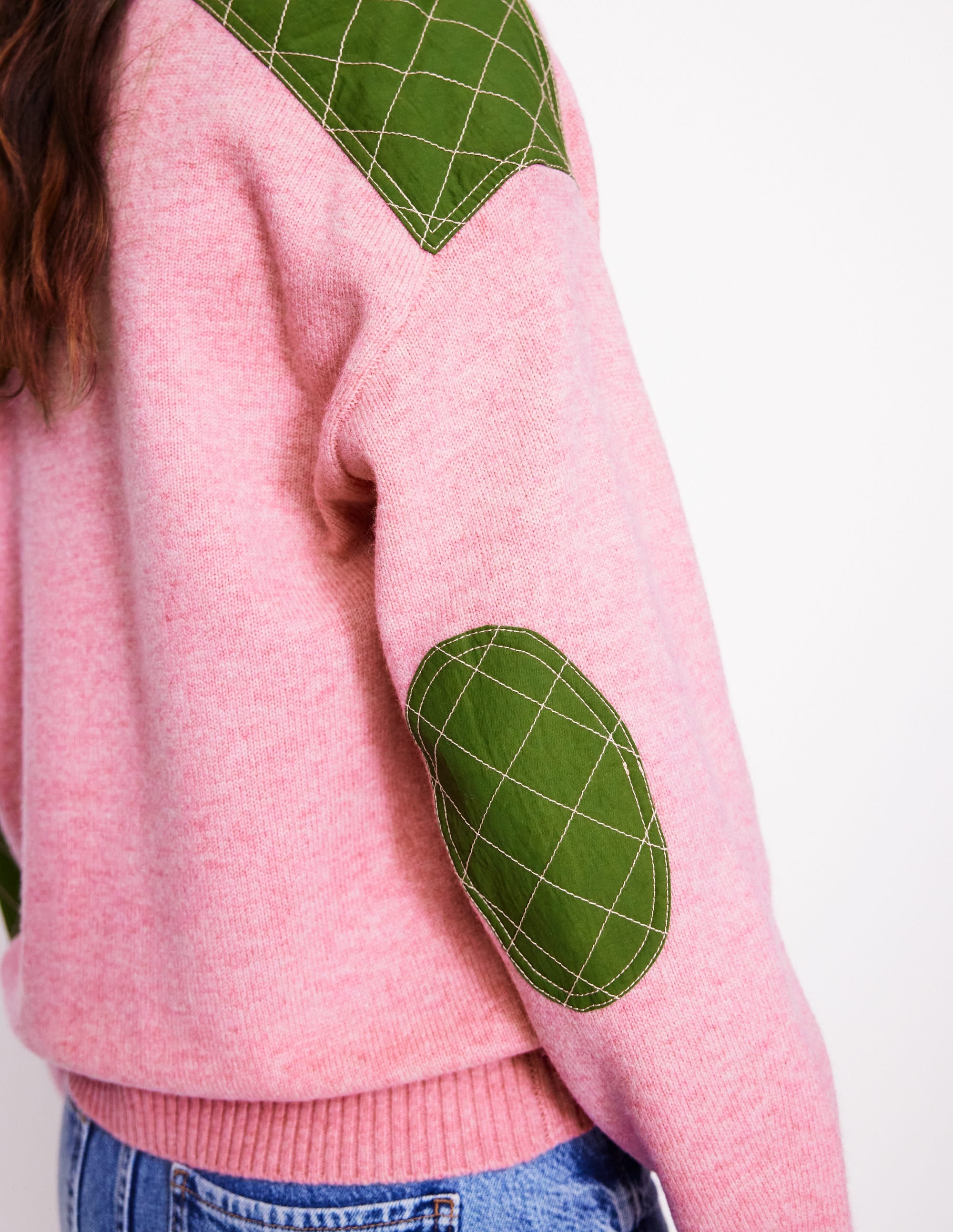 Pullover mit gesteppten Aufnähern-Pink Icing - Image 2
