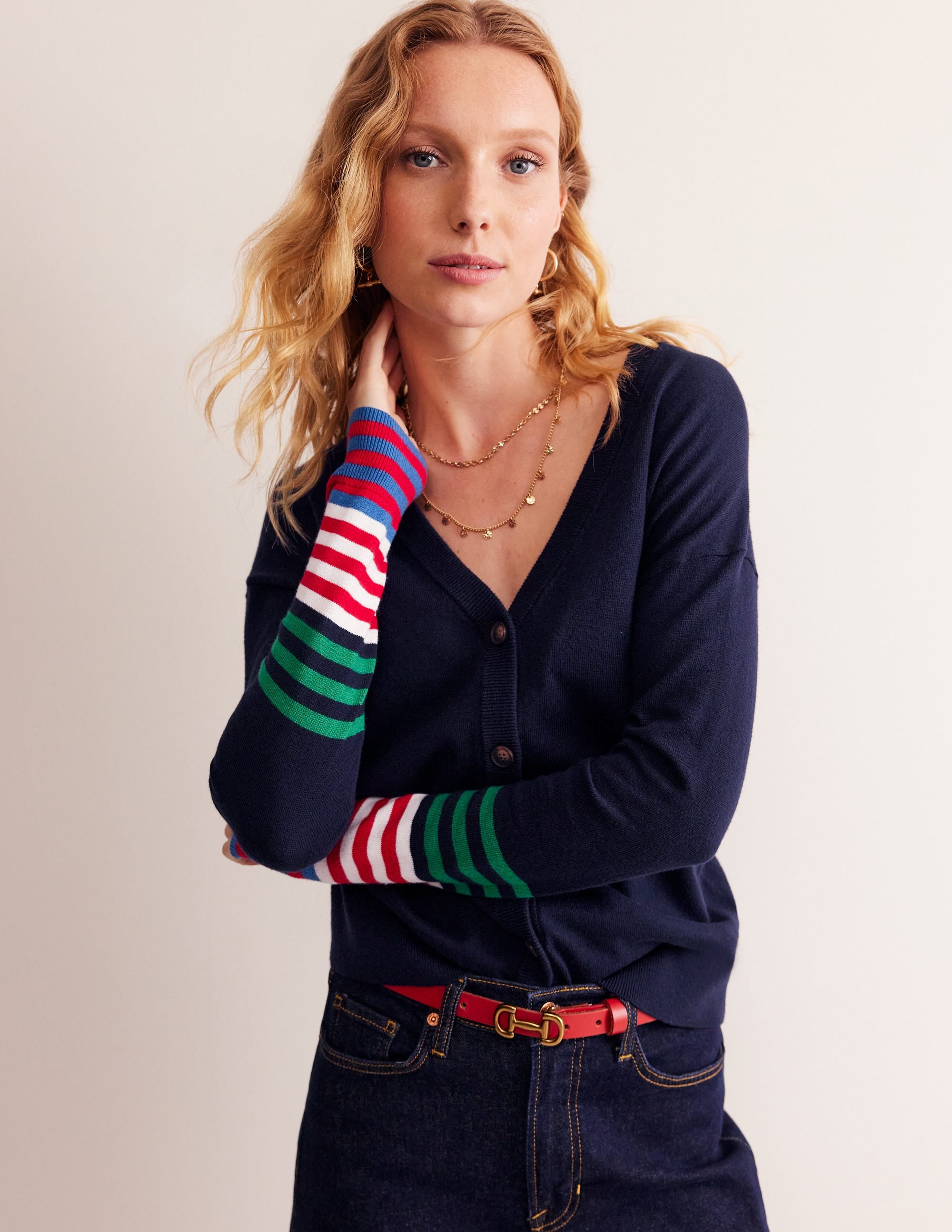 Annie Cardigan-Aqua Marine Marl - Image 1