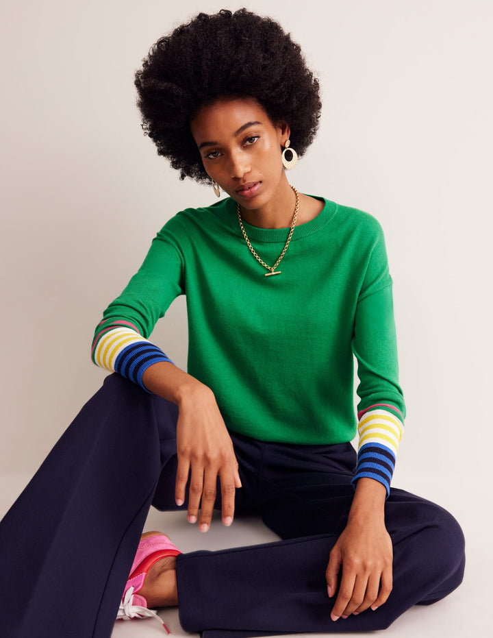 Annie Pullover-Sattes Smaragdgrün