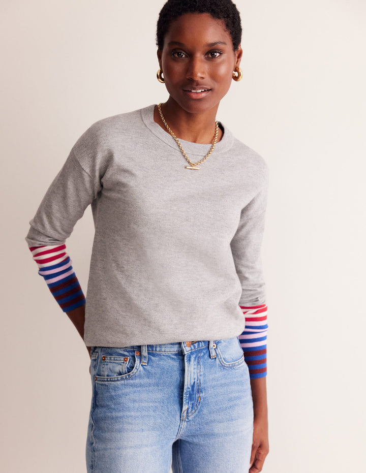 Annie Pullover-Blaugrau Meliert