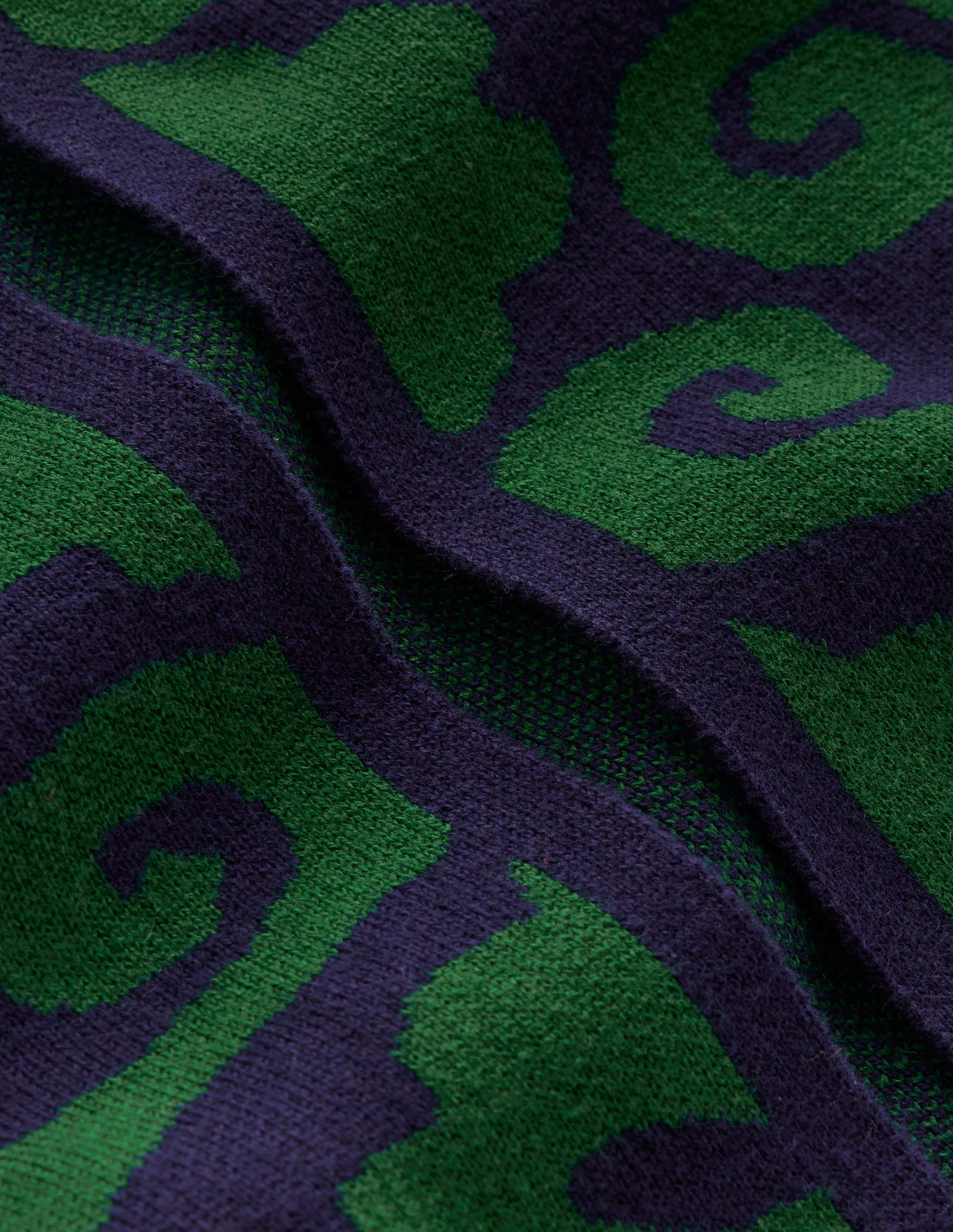 Strickmantel mit großem Design-Piniengrün, Blumenmuster Birdseye-Jacquard - Image 6