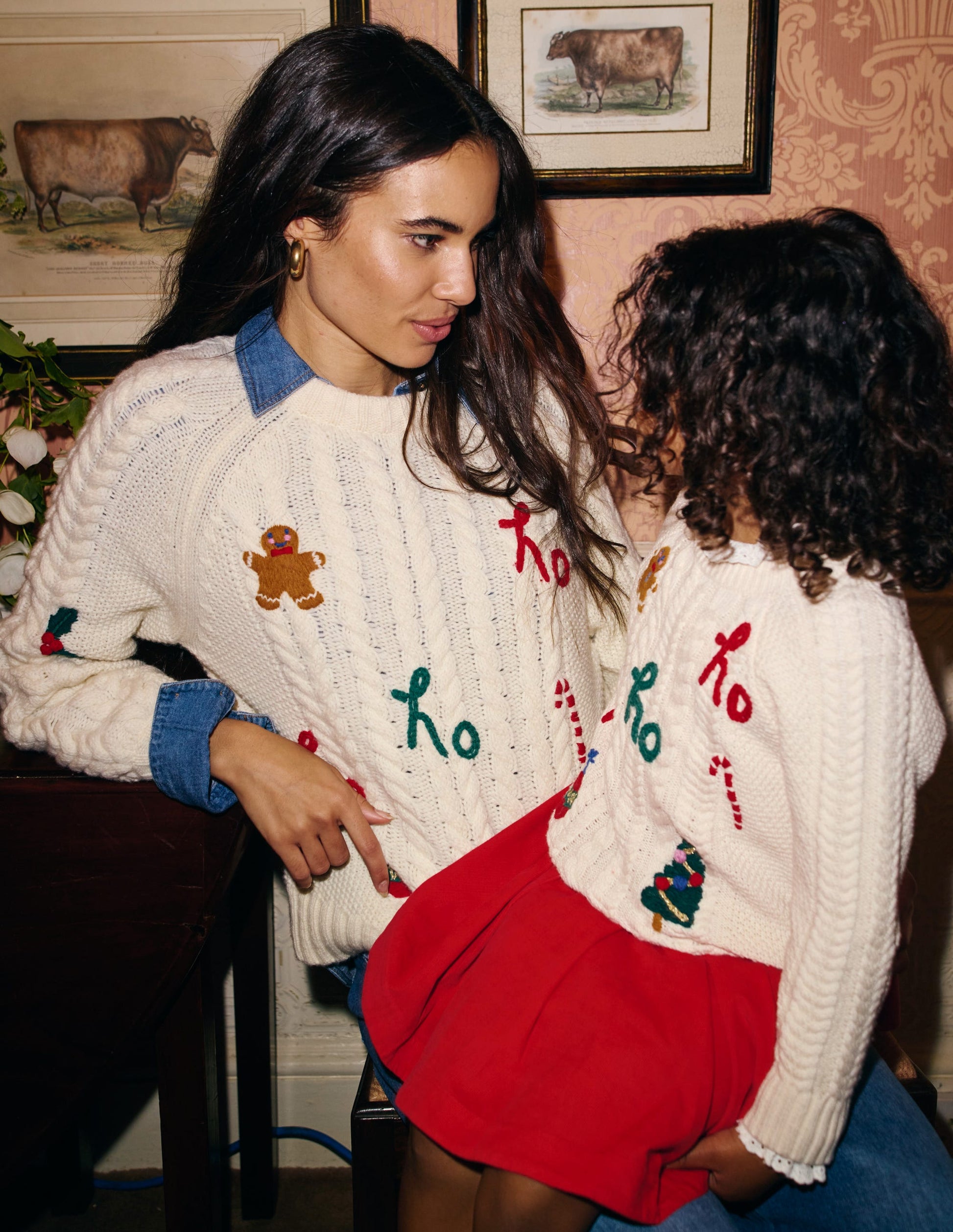 Klassischer Pullover mit Zopfmuster-Warmes Naturweiß, Ho Ho Ho-7
