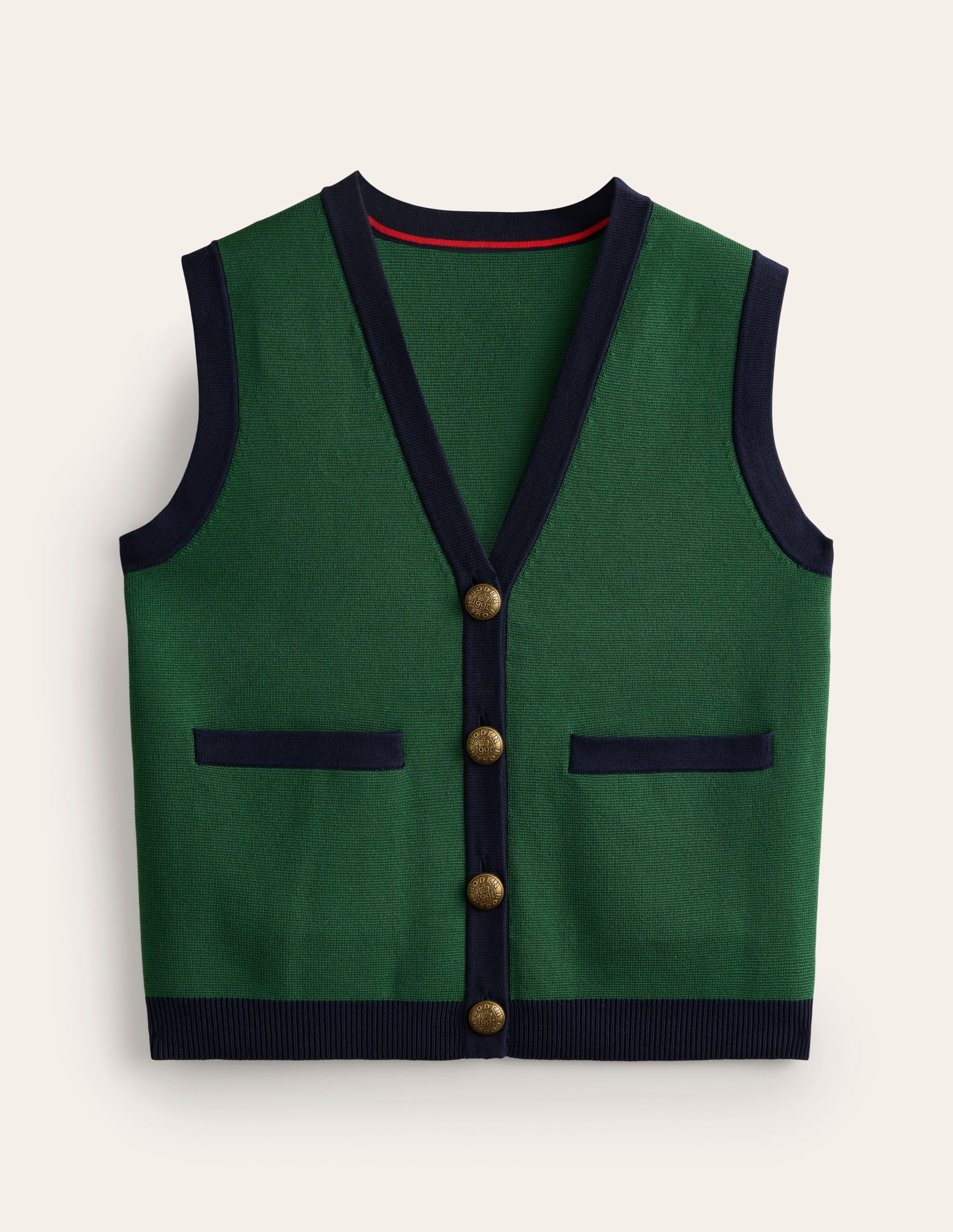 Holly Knitted Waistcoat-Eden Green - Image 7