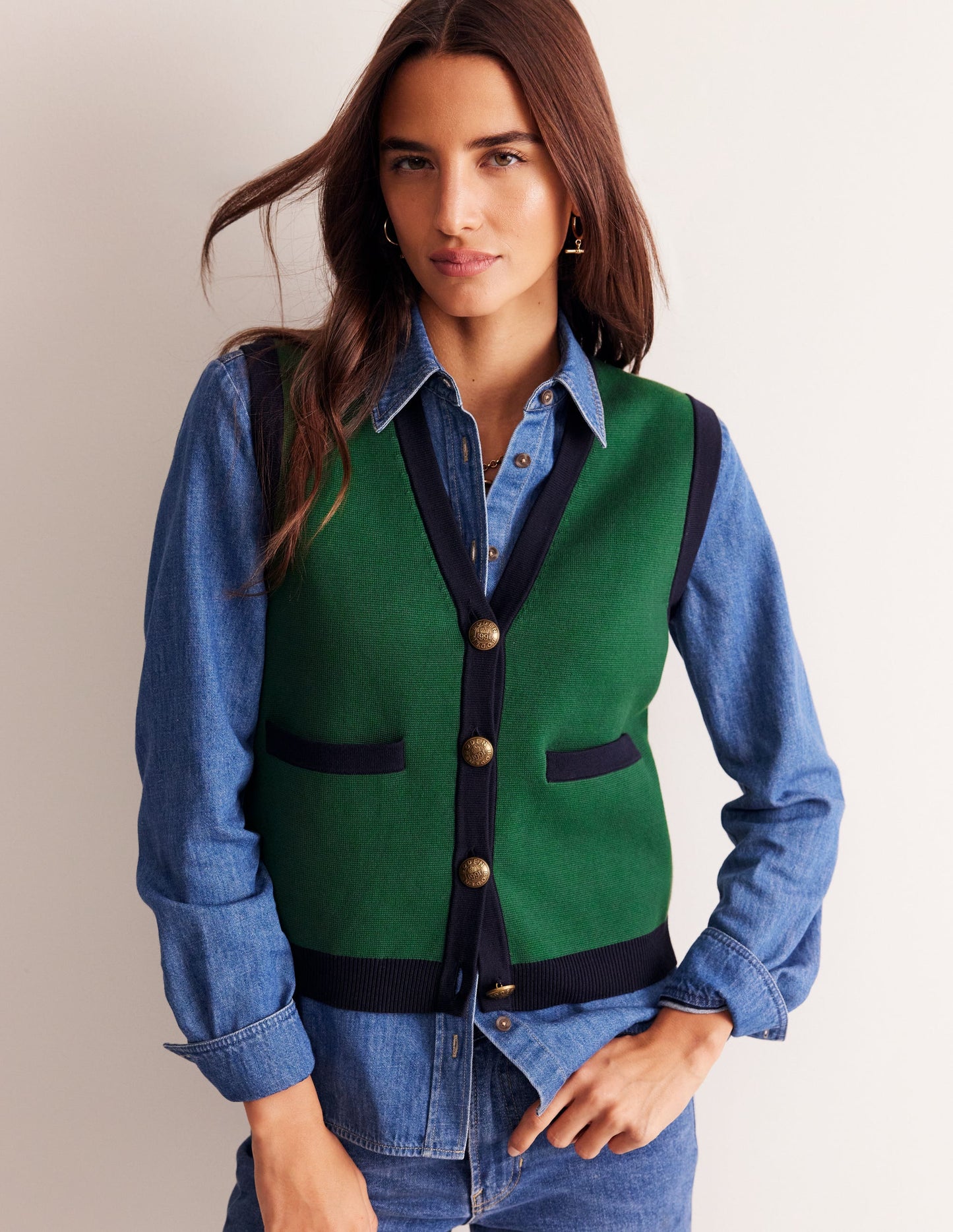 Gilet de costume Holly en maille-Vert Éden