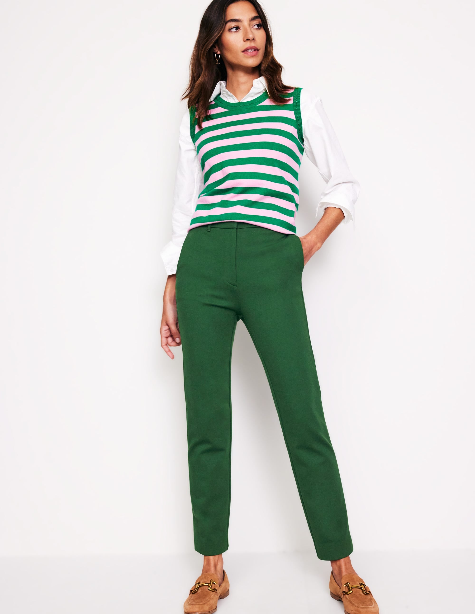 Highgate Ponte Trousers-Pine - Image 1