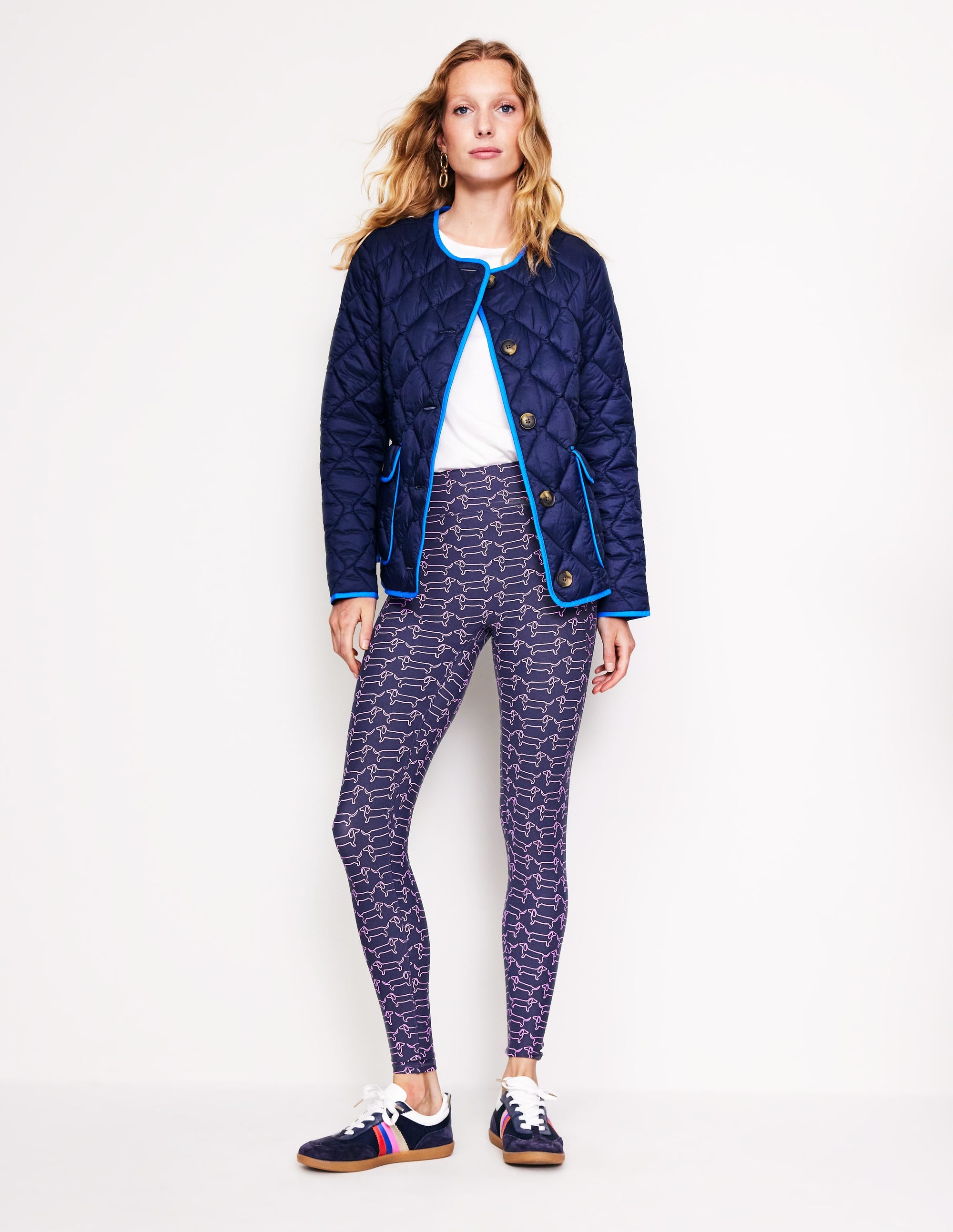 Legging taille haute avec poche-Bleu marine, teckel - Image 1