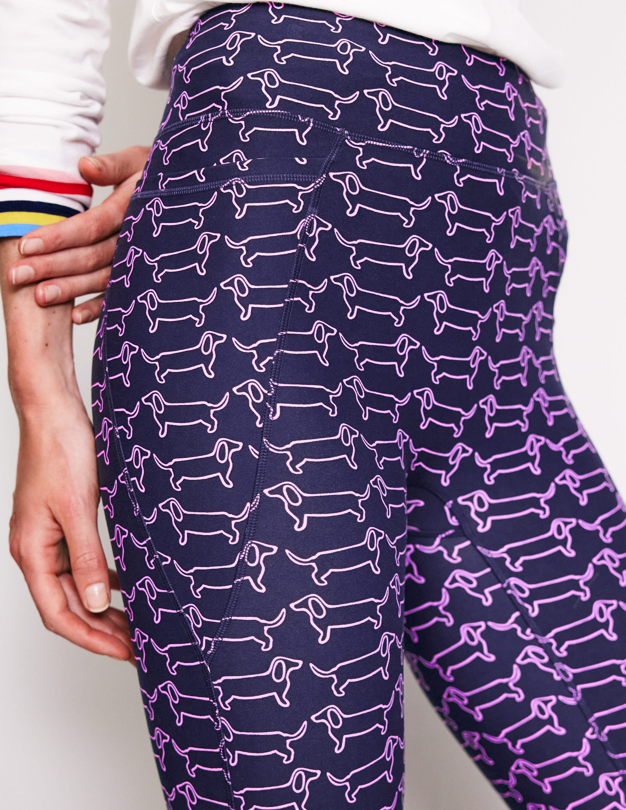 Legging taille haute avec poche-Bleu marine, teckel - Image 2