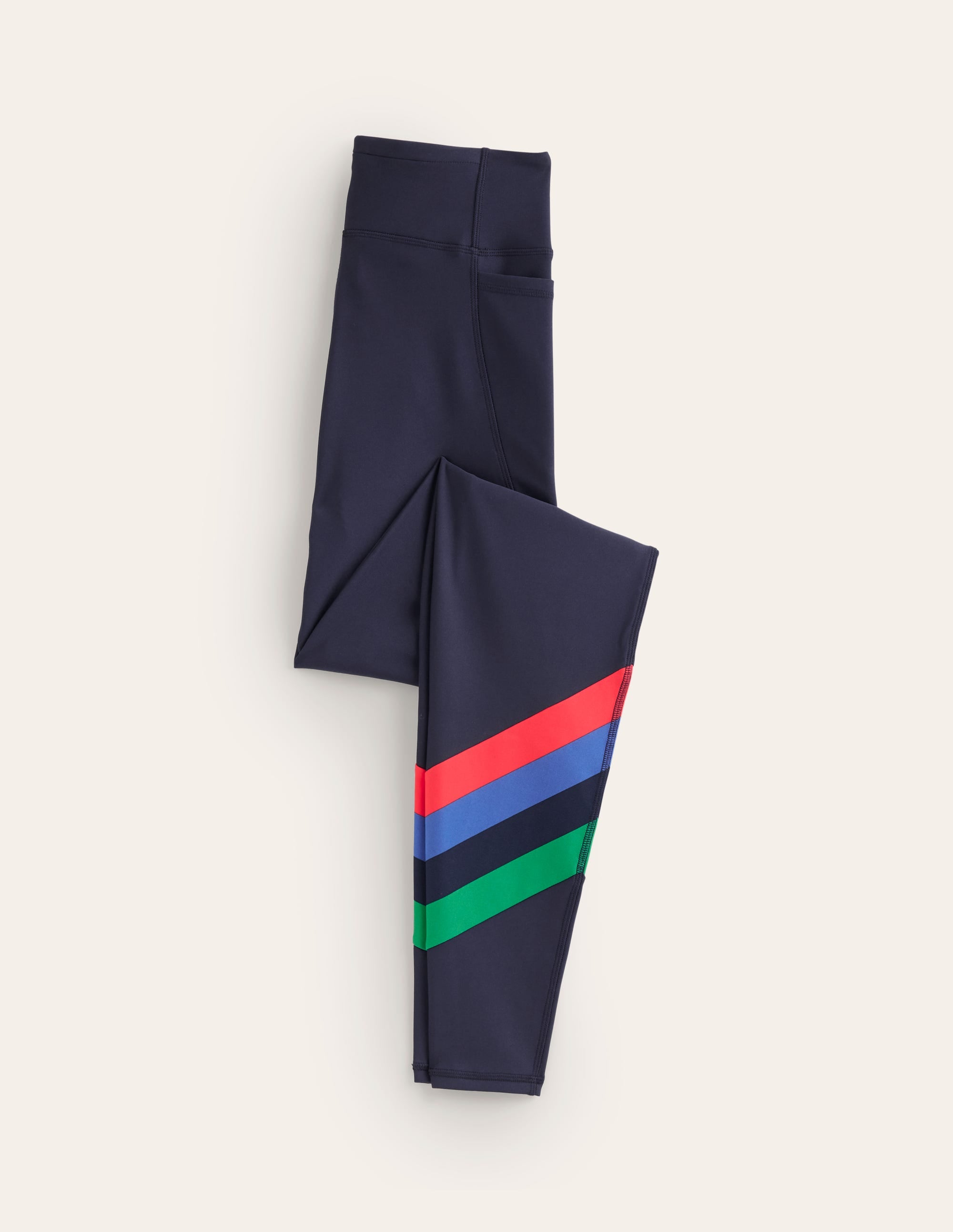 Leggings mit hohem Bund und Tasche-Dunkelblau/Streifen - Image 6