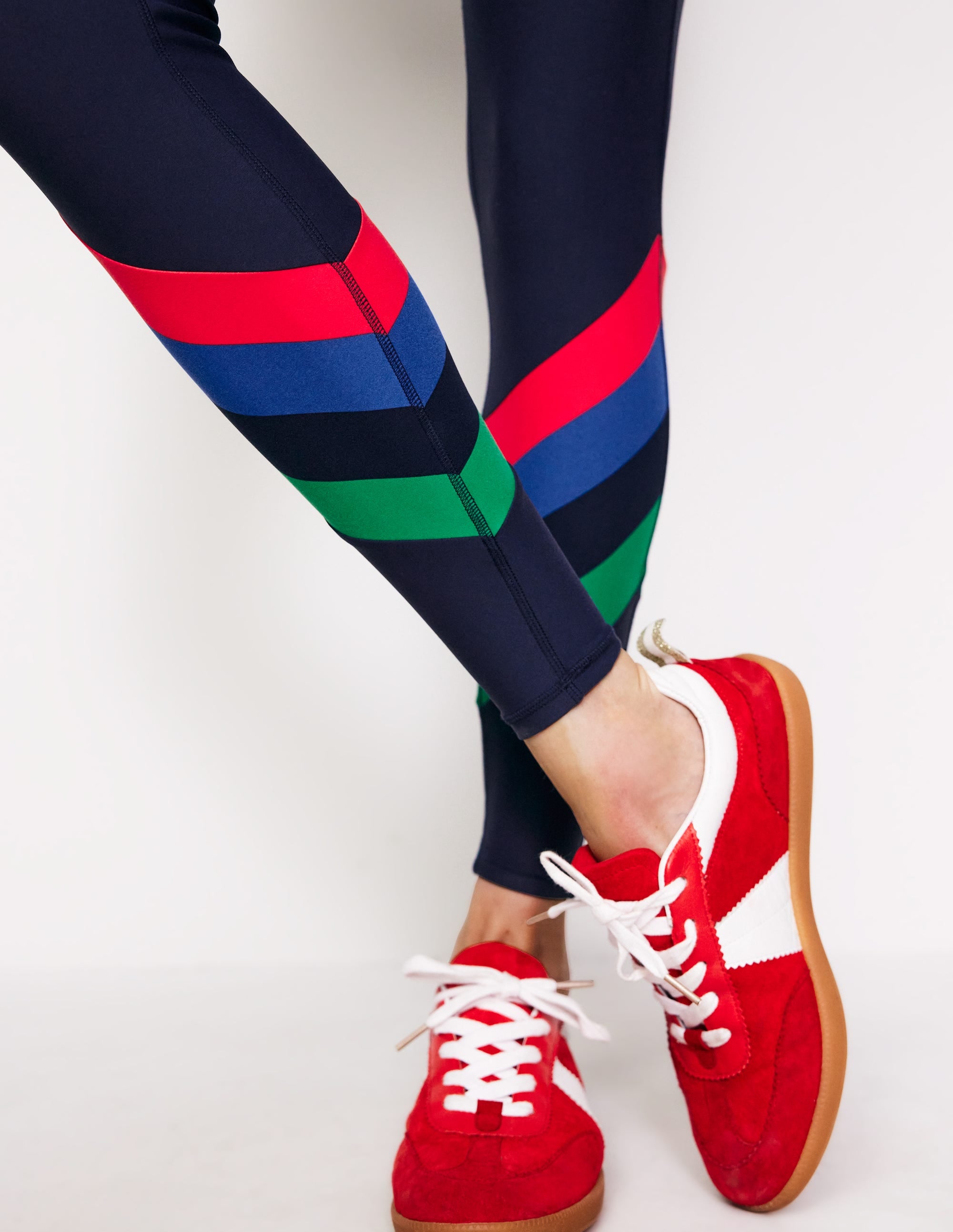 Leggings mit hohem Bund und Tasche-Dunkelblau/Streifen - Image 2