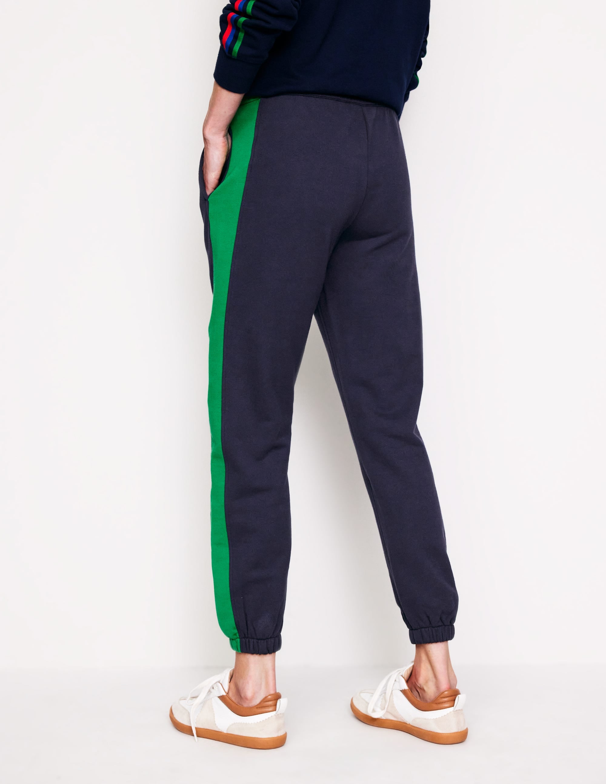 Bas de jogging à empiècement latéral-Bleu Marine, Petits Pois - Image 3